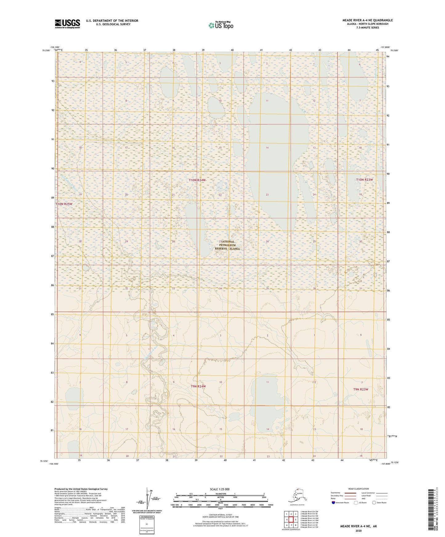 Meade River A-4 NE Alaska US Topo Map Image