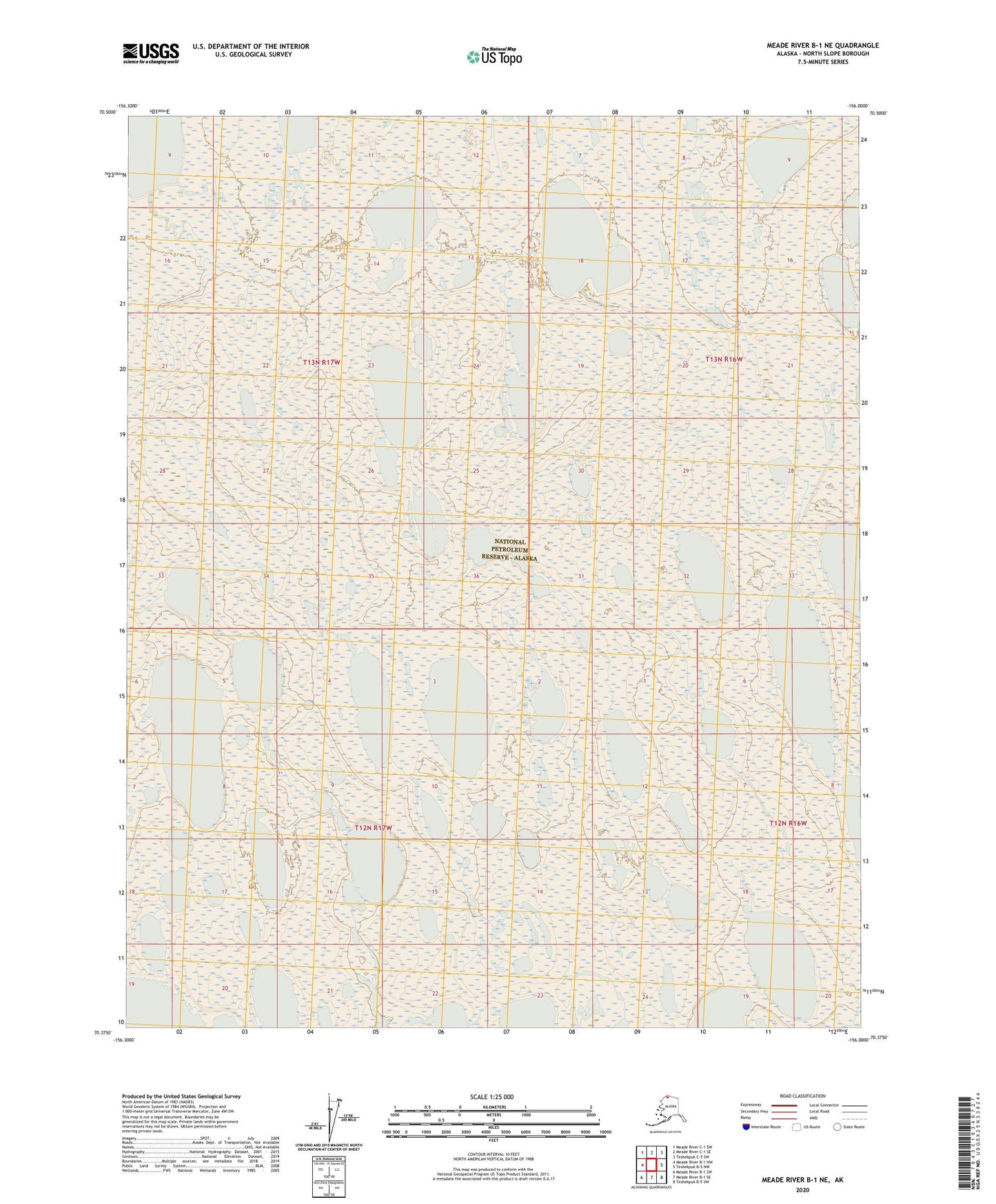 Meade River B-1 NE Alaska US Topo Map Image