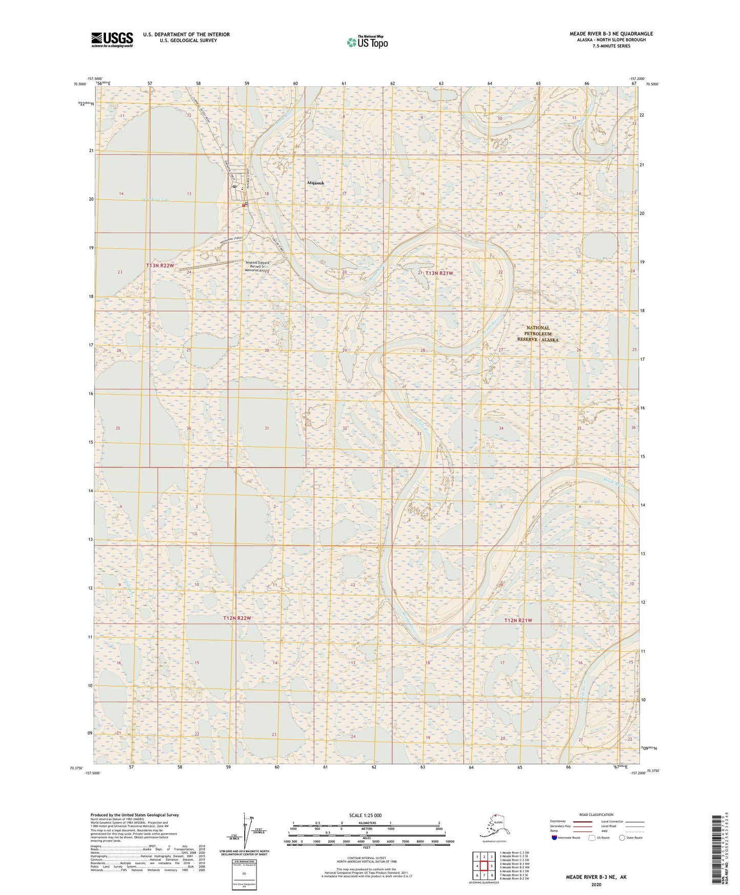 Meade River B-3 NE Alaska US Topo Map Image