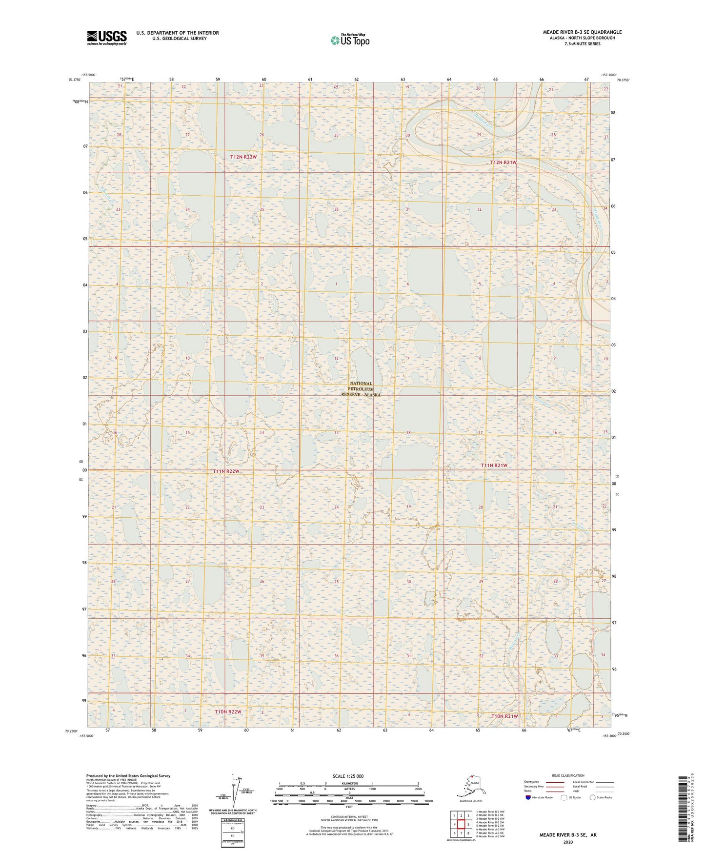 Meade River B-3 SE Alaska US Topo Map Image