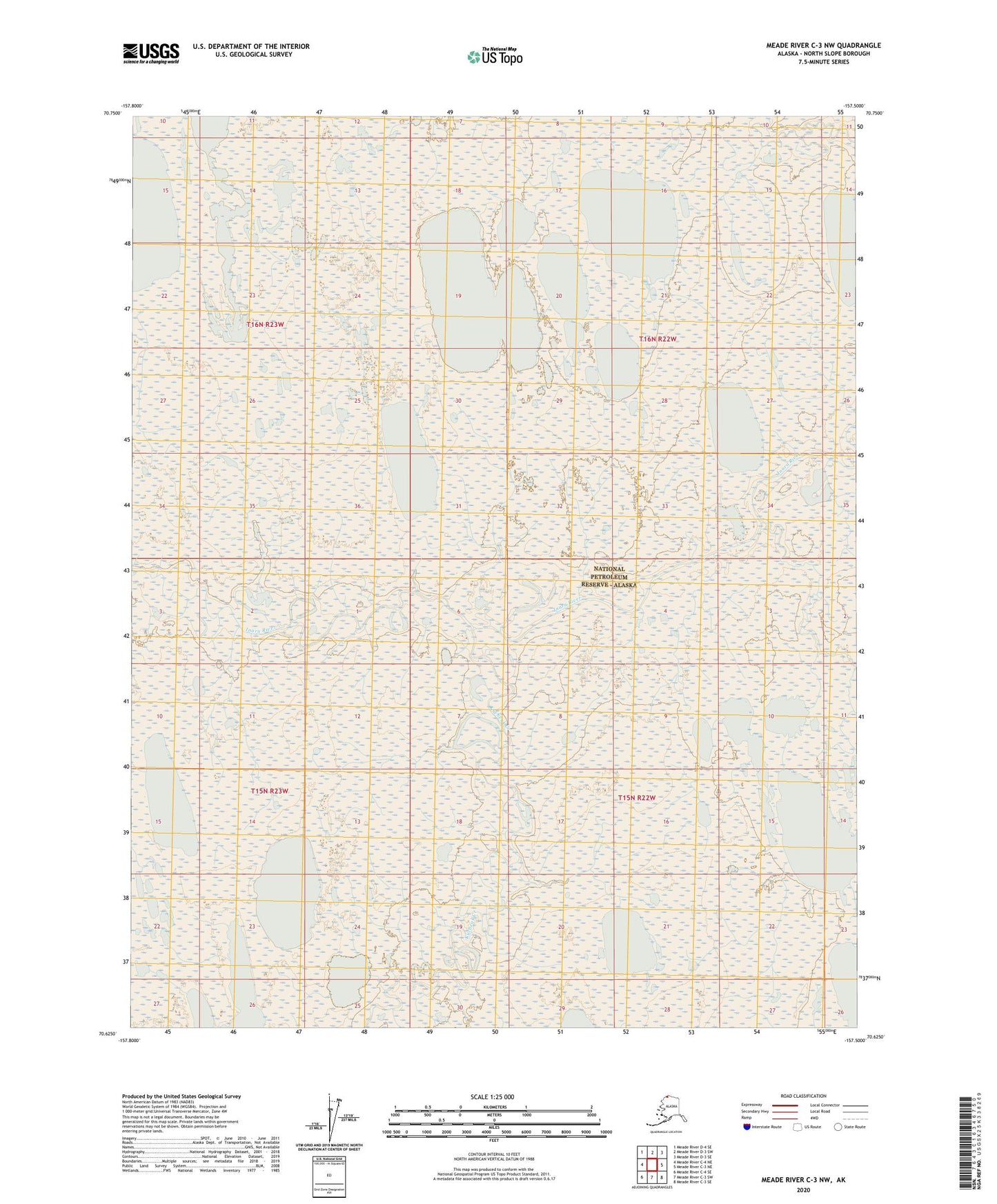 Meade River C-3 NW Alaska US Topo Map Image