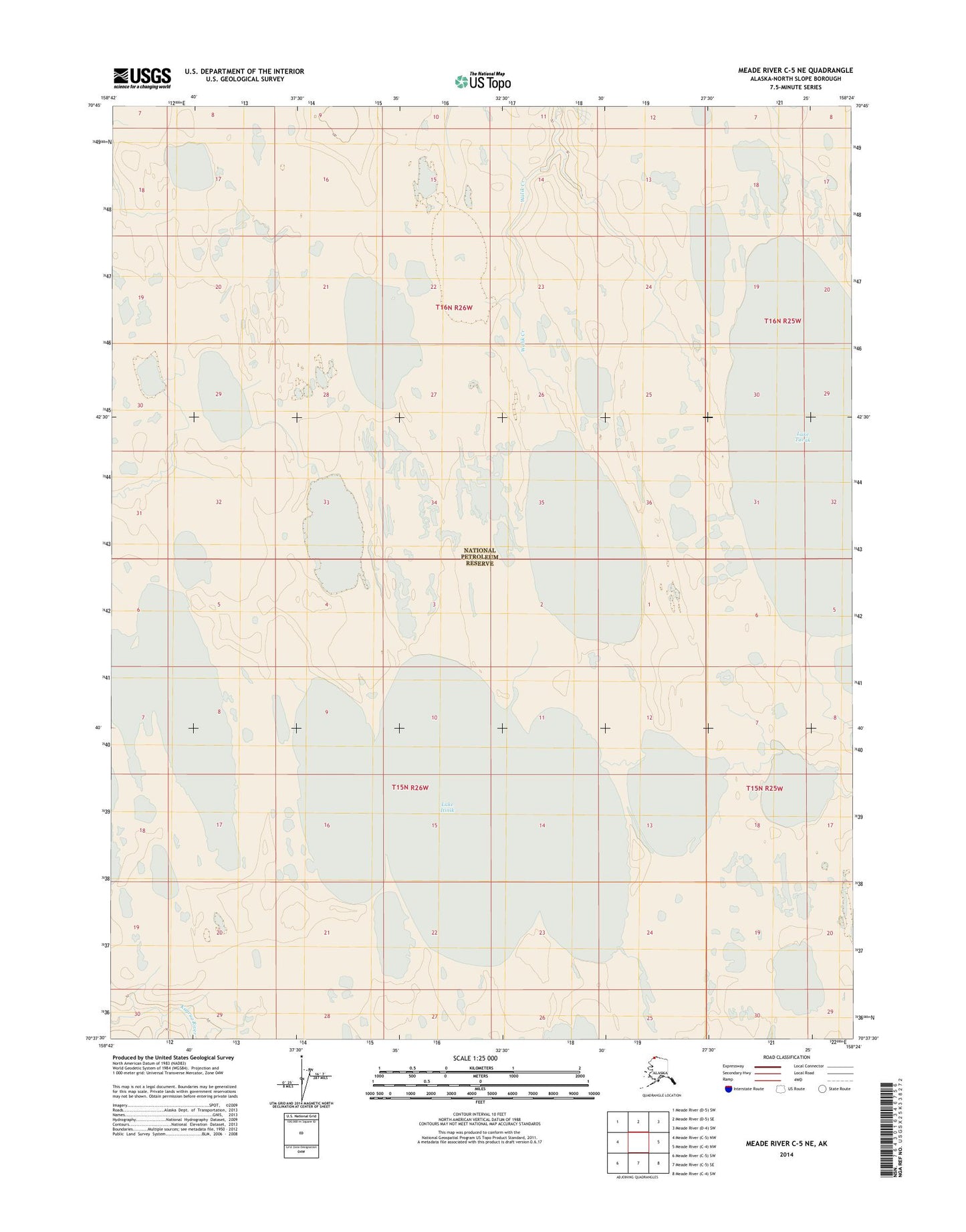 Meade River C-5 NE Alaska US Topo Map Image