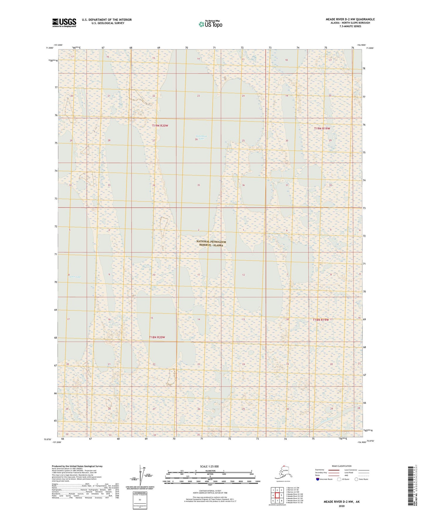 Meade River D-2 NW Alaska US Topo Map Image