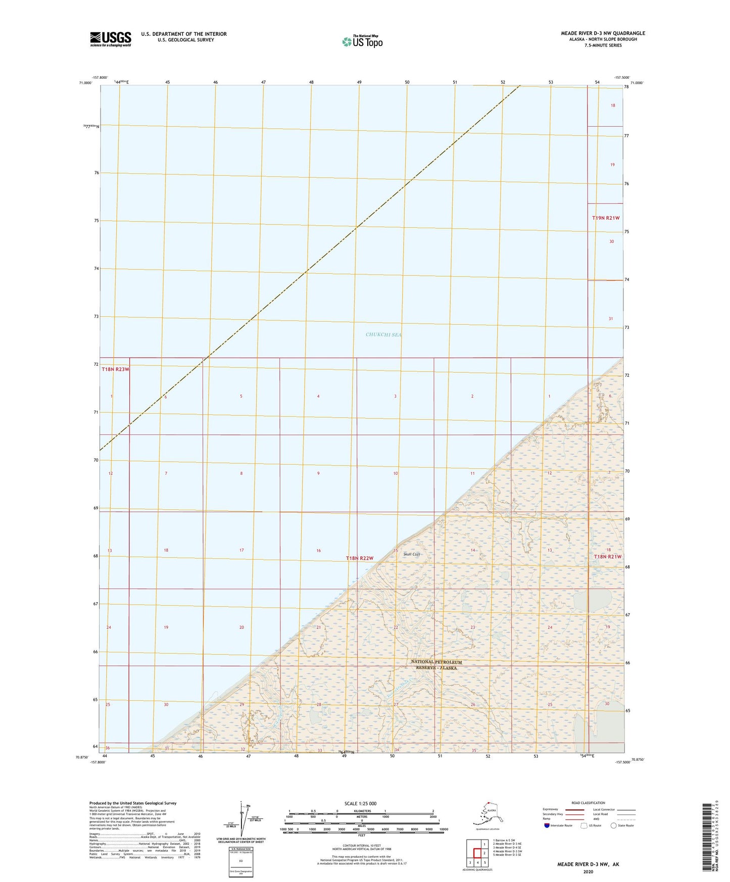 Meade River D-3 NW Alaska US Topo Map Image