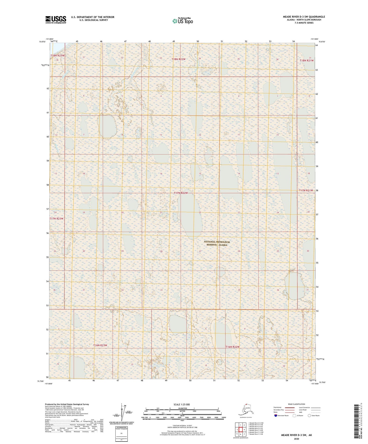 Meade River D-3 SW Alaska US Topo Map Image
