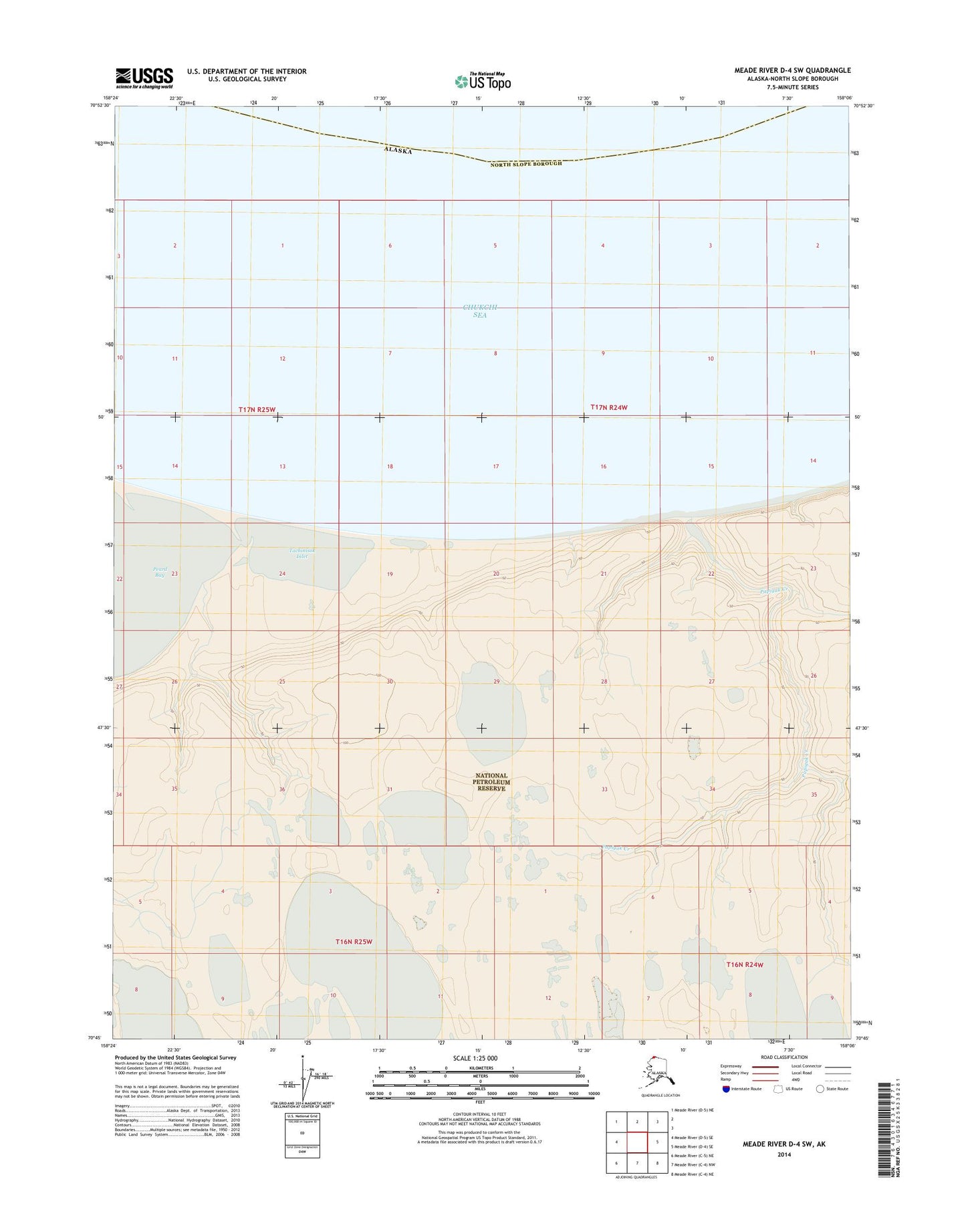Meade River D-4 SW Alaska US Topo Map Image