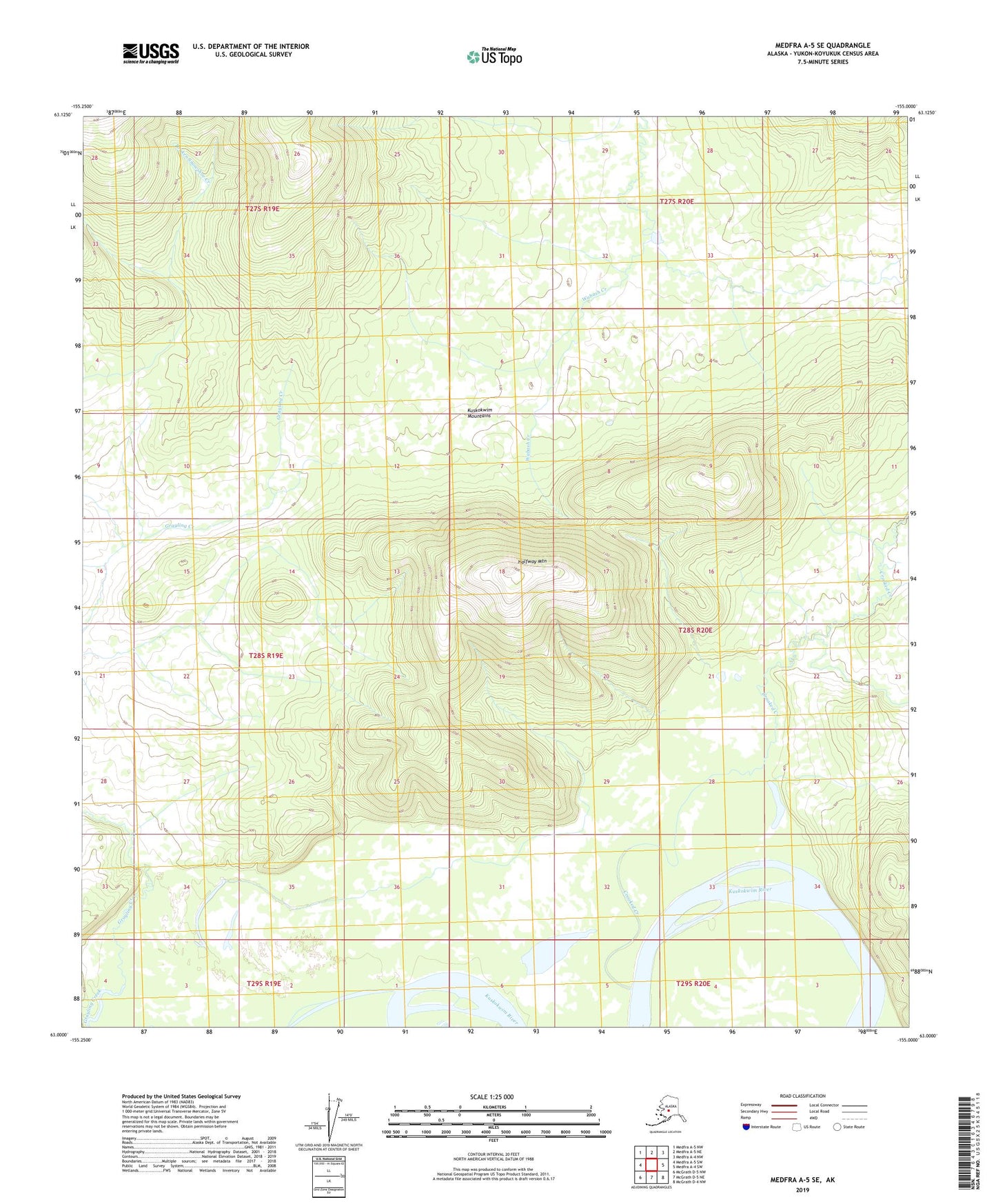 Medfra A-5 SE Alaska US Topo Map Image