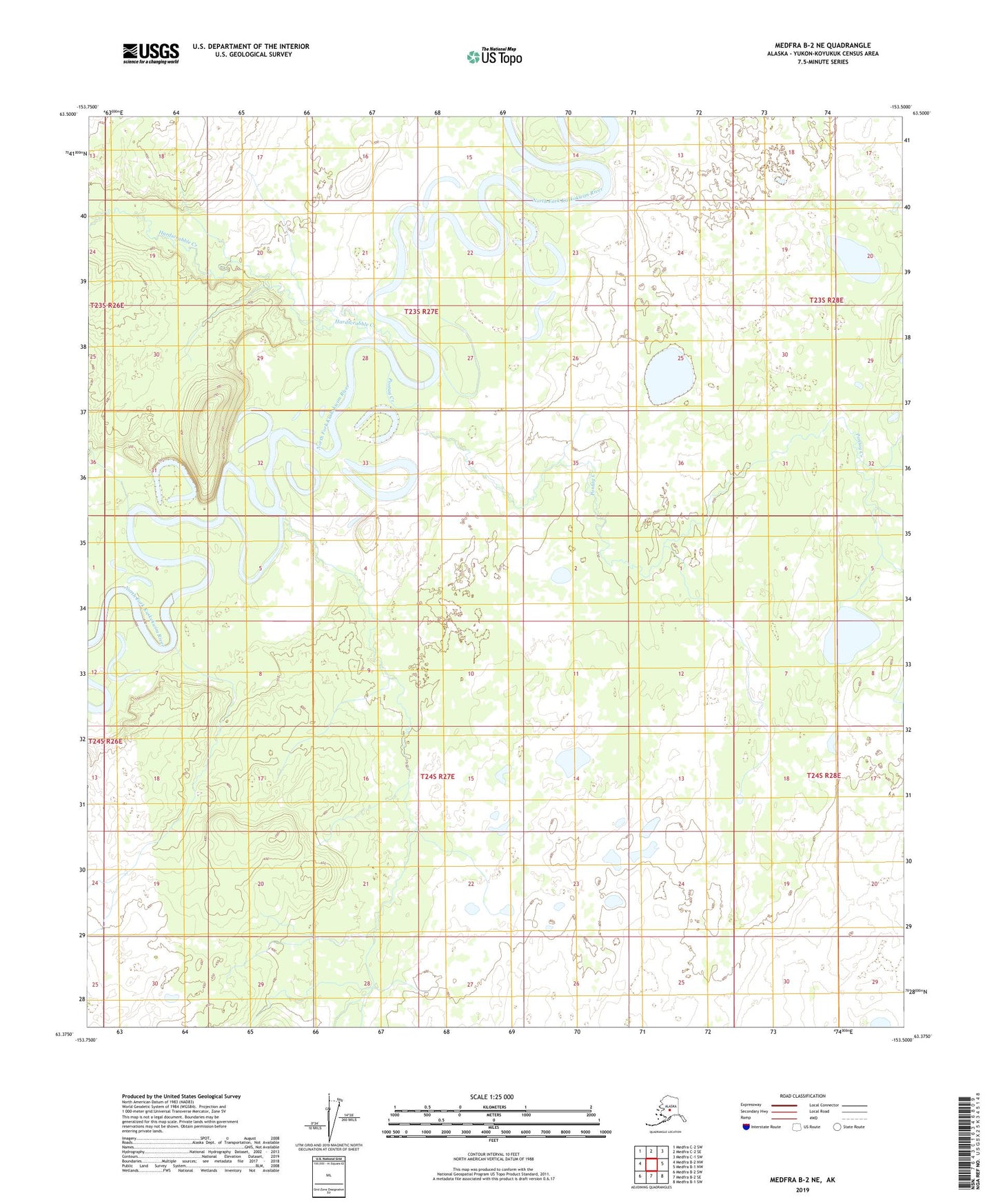 Medfra B-2 NE Alaska US Topo Map Image