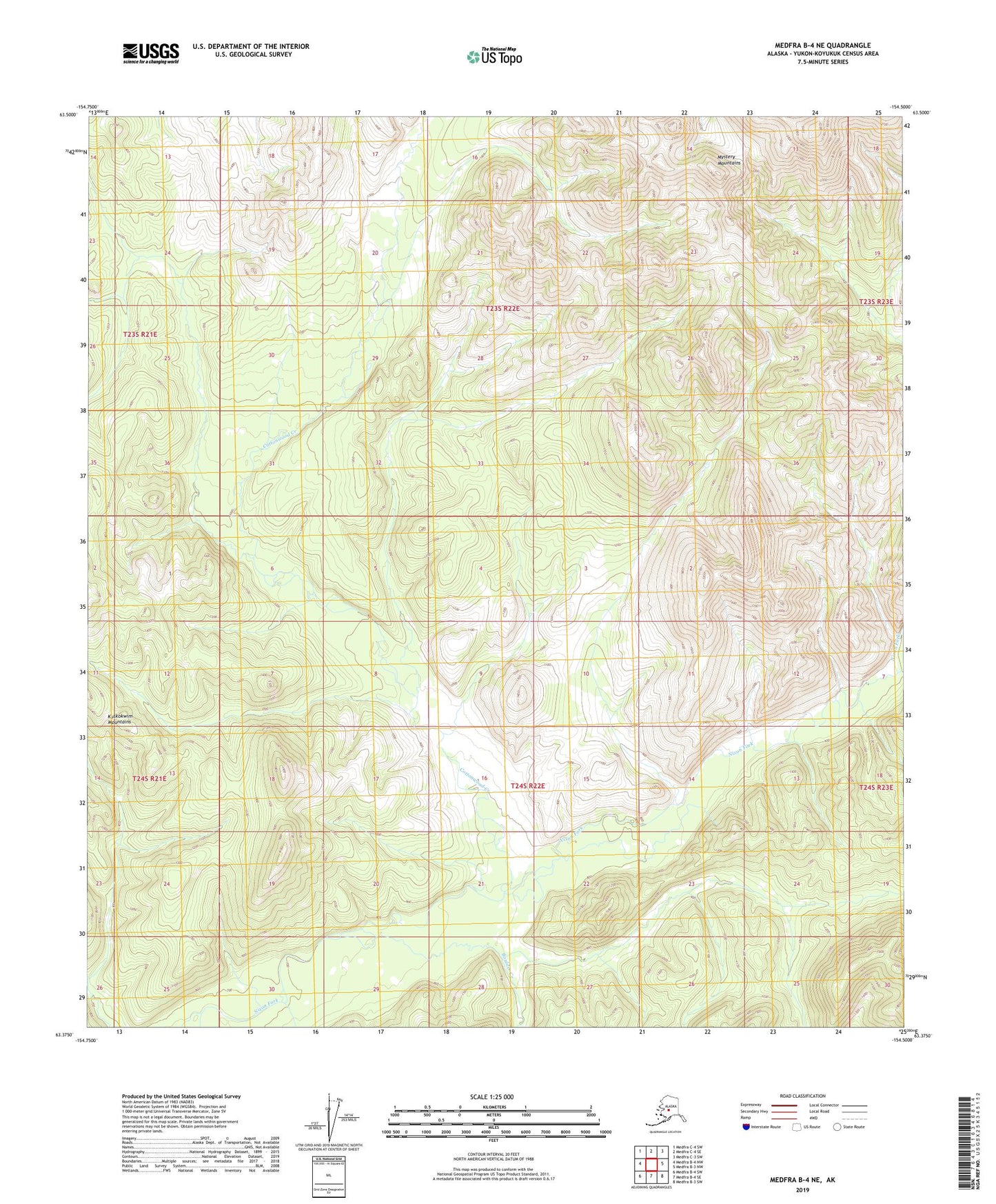 Medfra B-4 NE Alaska US Topo Map Image