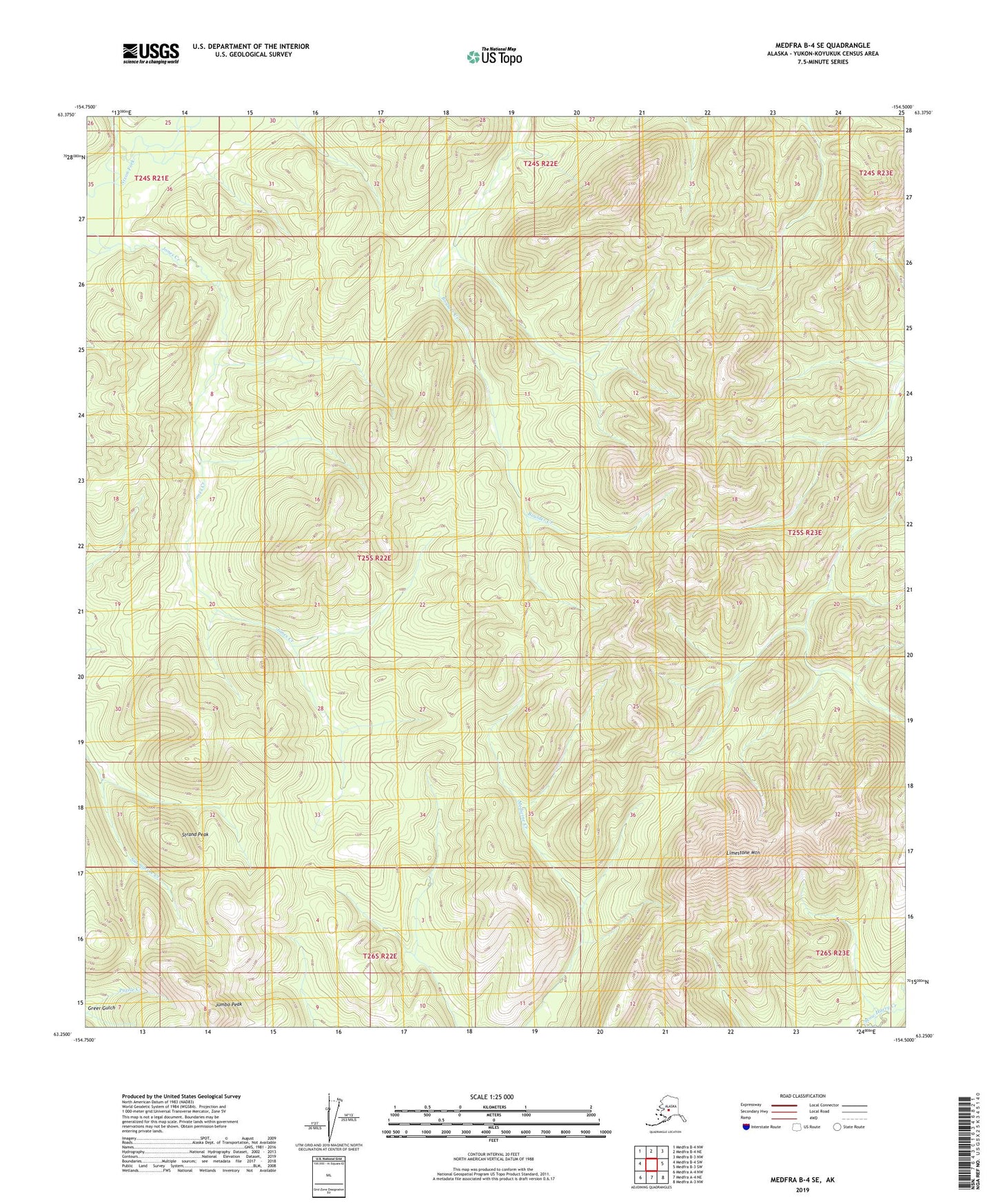 Medfra B-4 SE Alaska US Topo Map Image