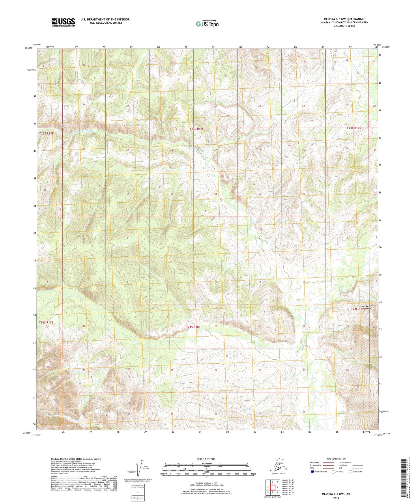 Medfra B-5 NW Alaska US Topo Map Image