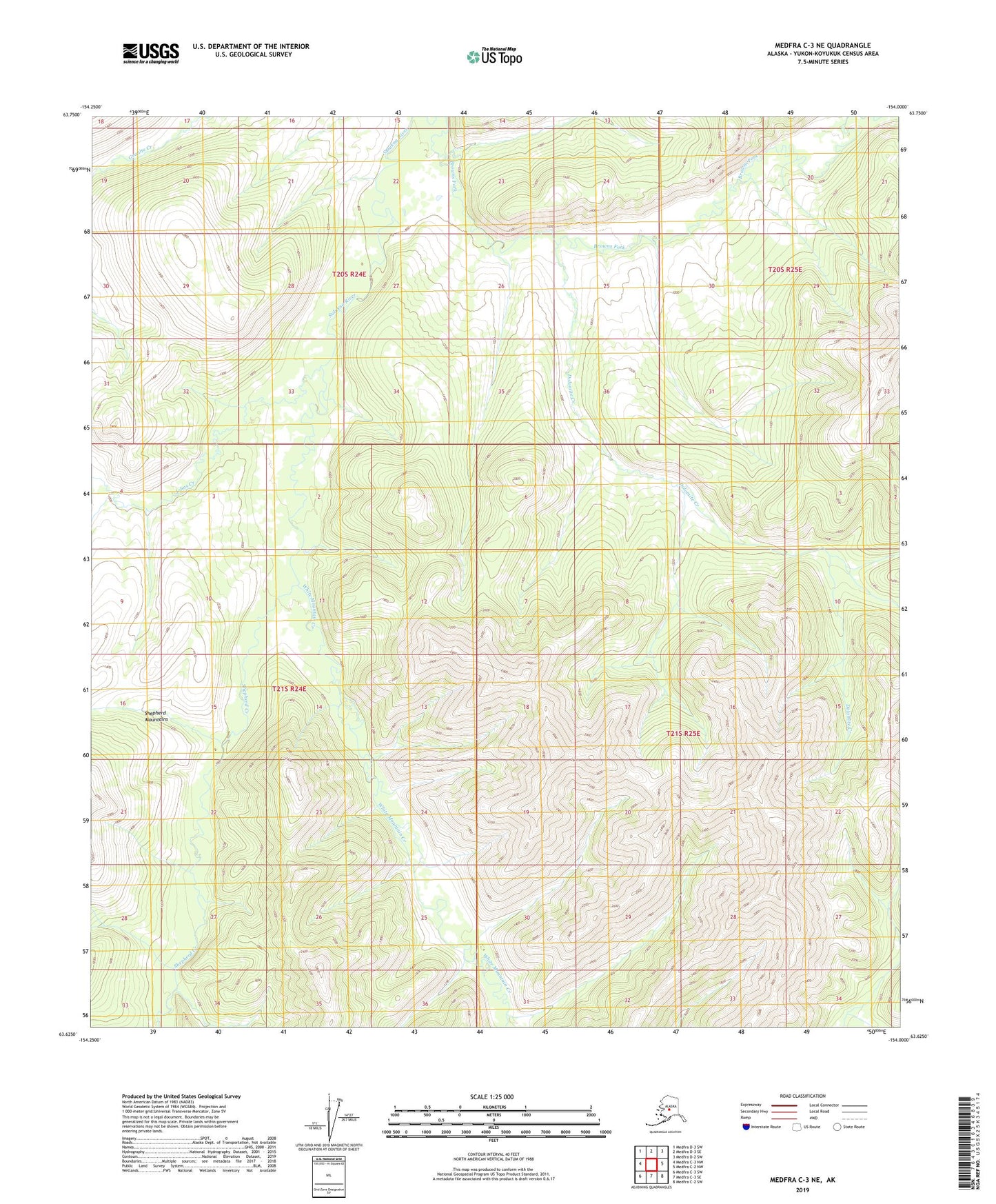 Medfra C-3 NE Alaska US Topo Map Image