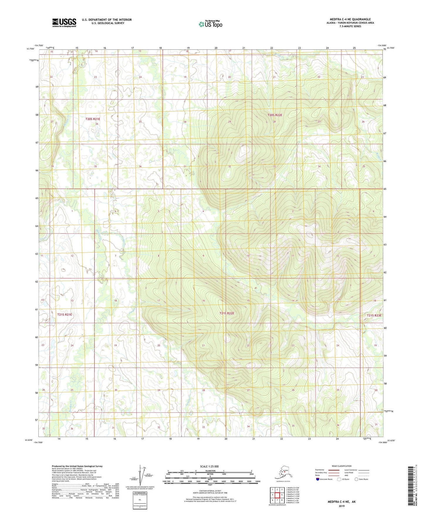 Medfra C-4 NE Alaska US Topo Map Image