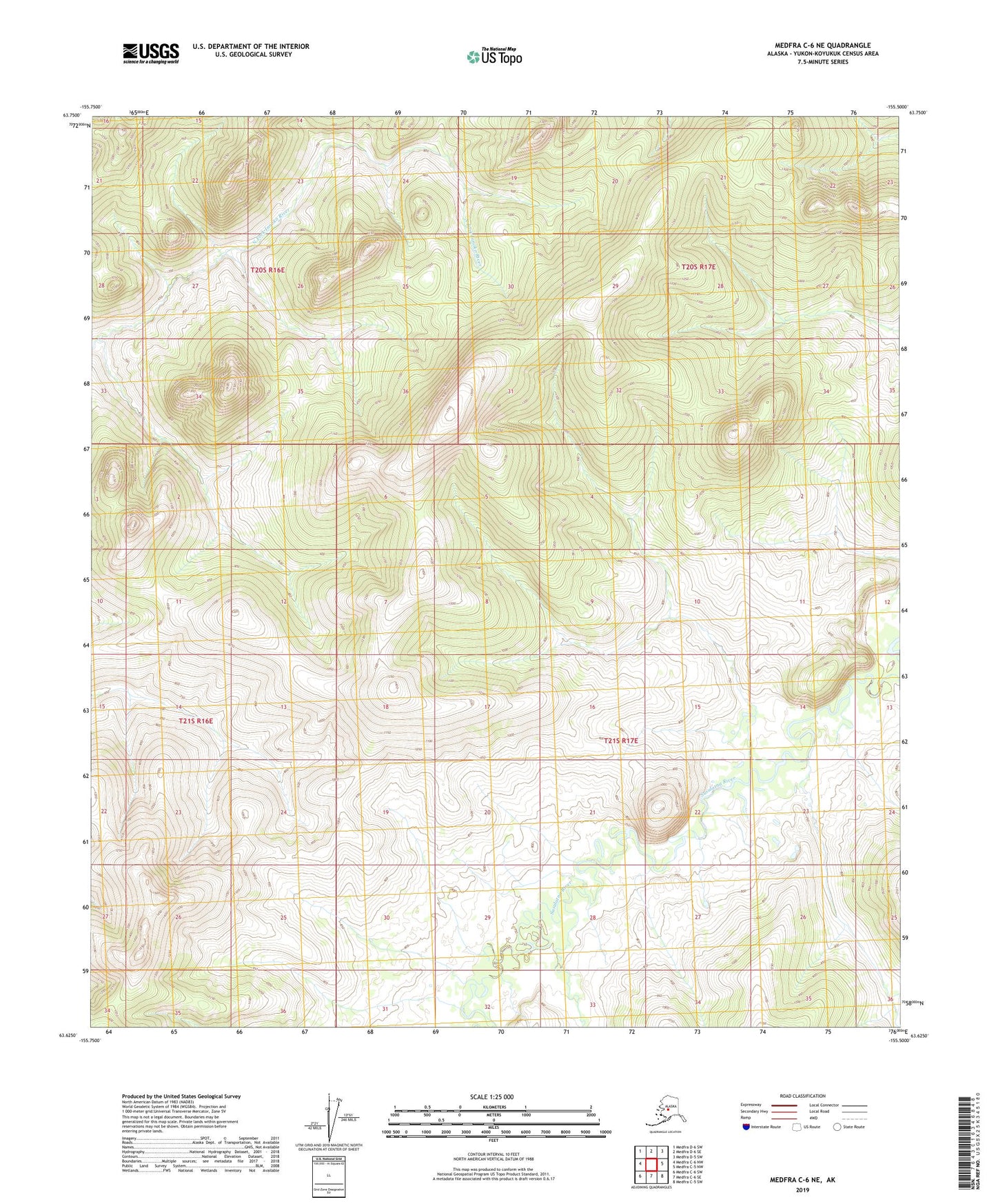 Medfra C-6 NE Alaska US Topo Map Image