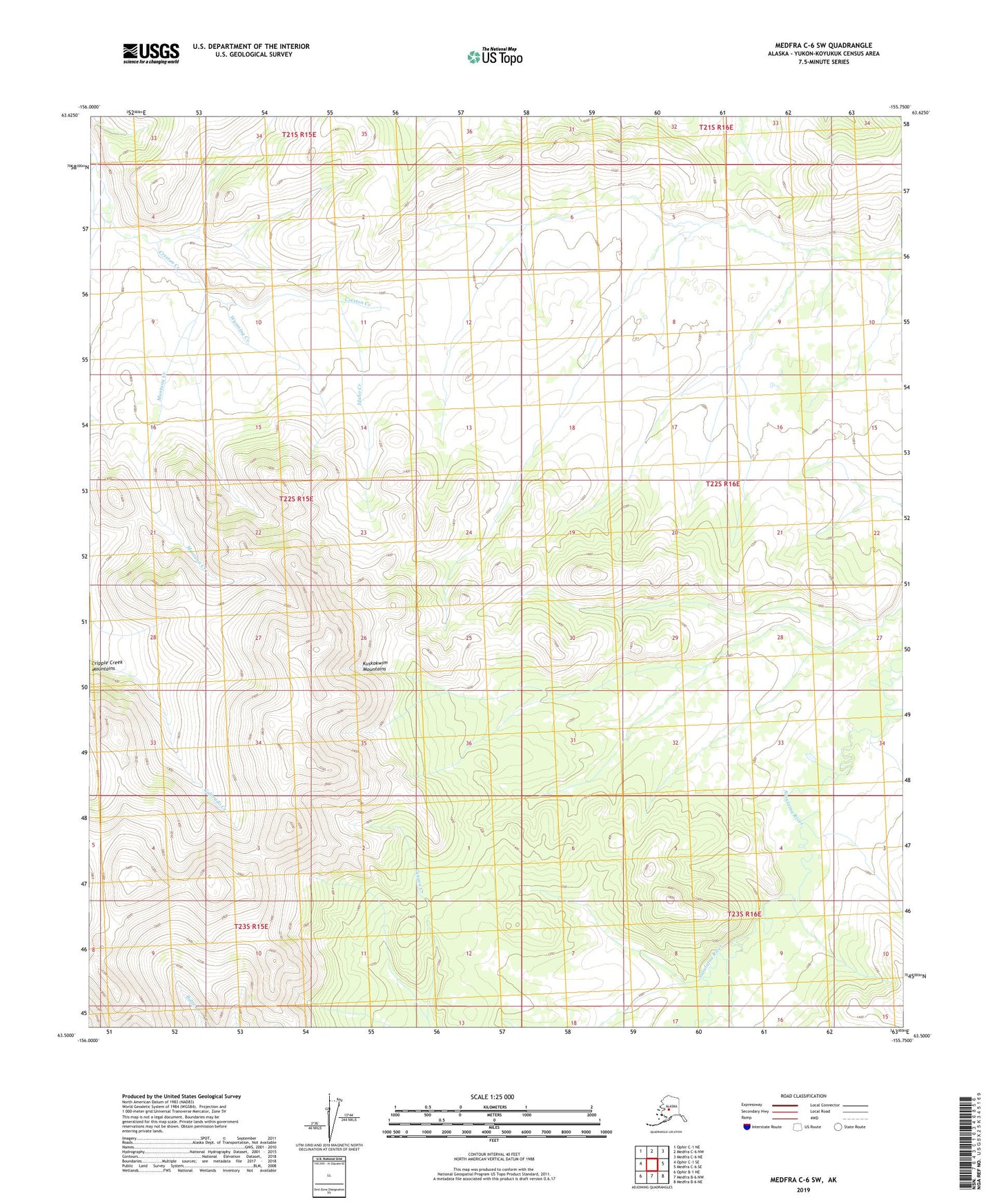 Medfra C-6 SW Alaska US Topo Map Image