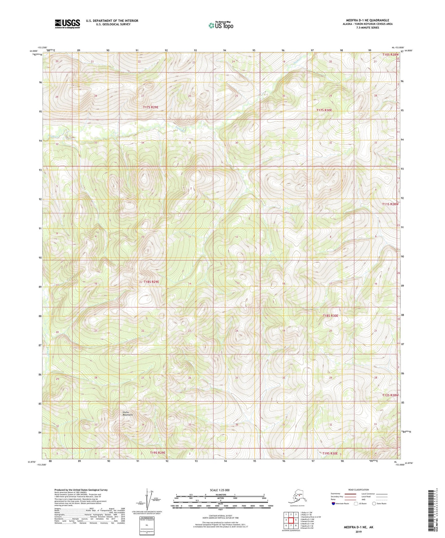 Medfra D-1 NE Alaska US Topo Map Image