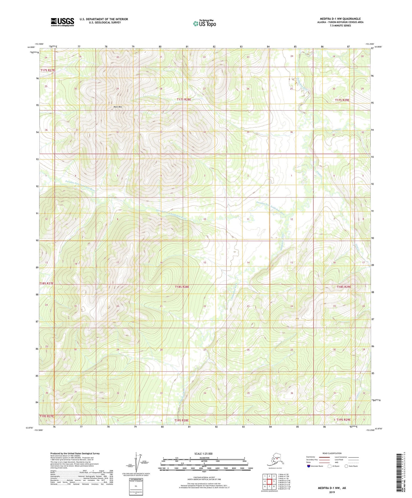 Medfra D-1 NW Alaska US Topo Map Image