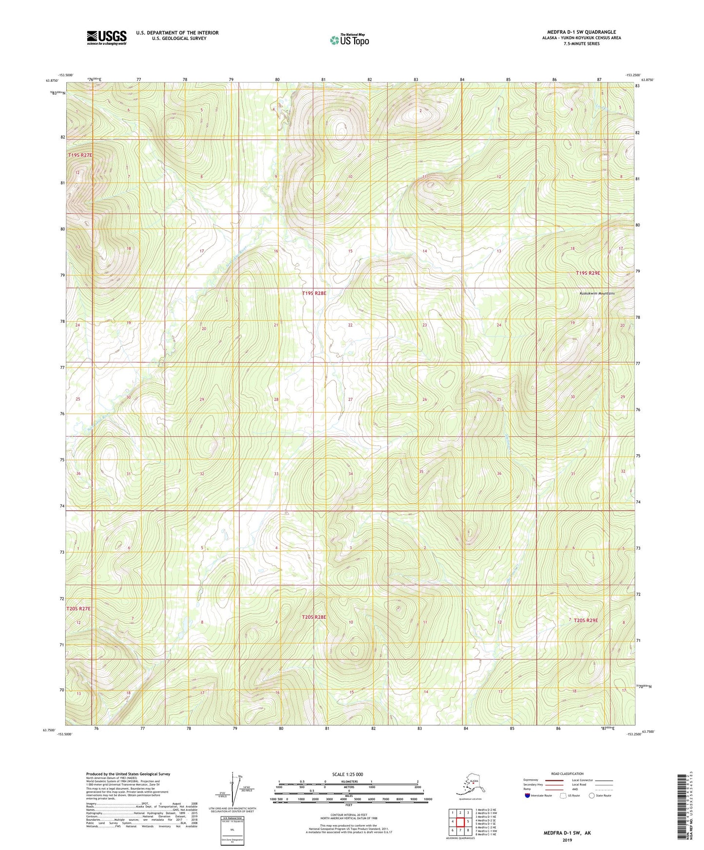 Medfra D-1 SW Alaska US Topo Map Image