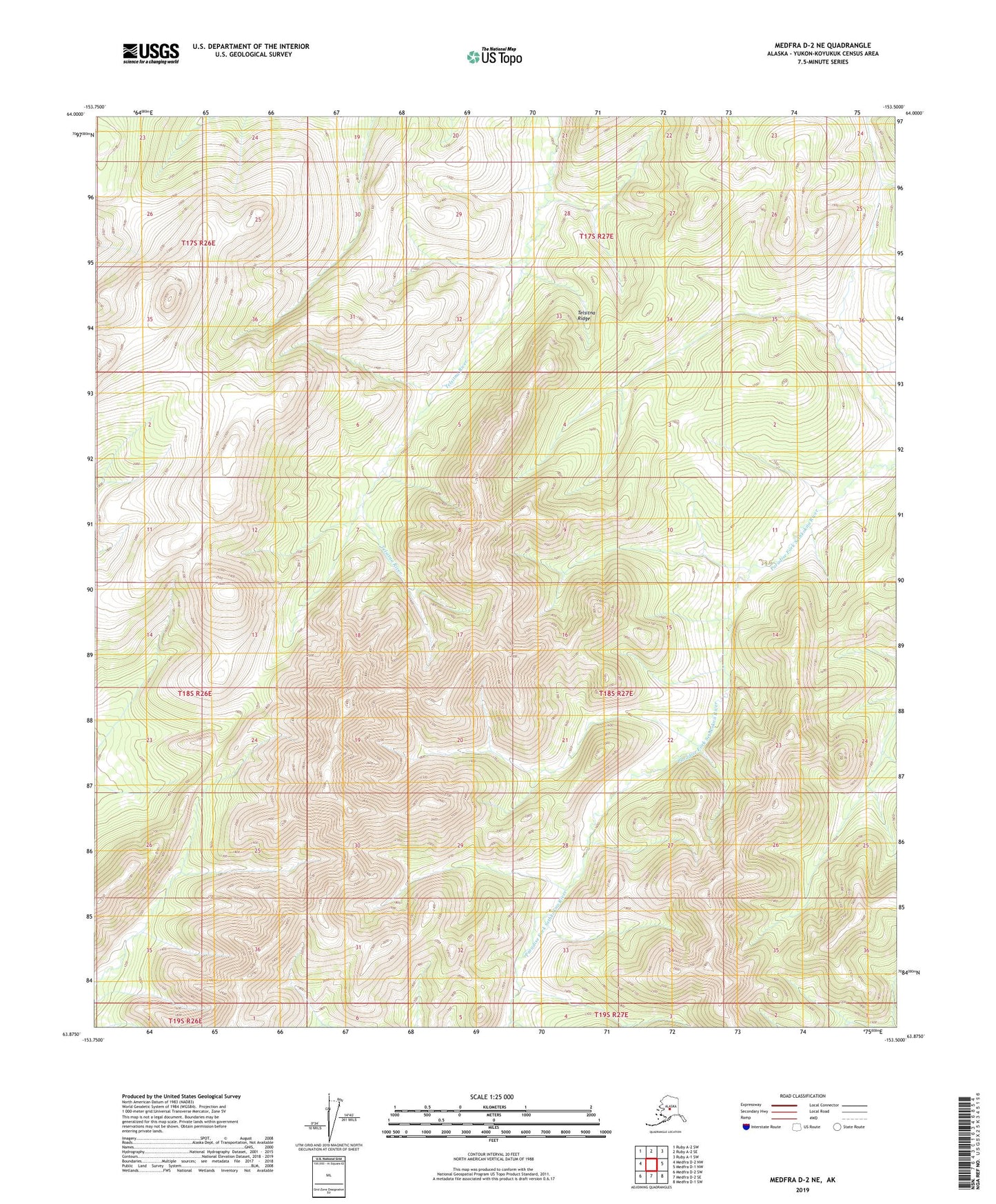 Medfra D-2 NE Alaska US Topo Map Image