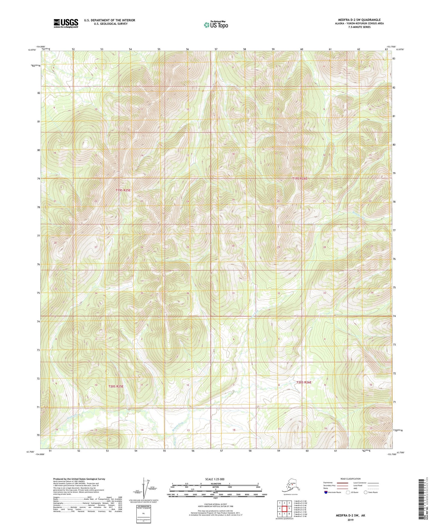 Medfra D-2 SW Alaska US Topo Map Image