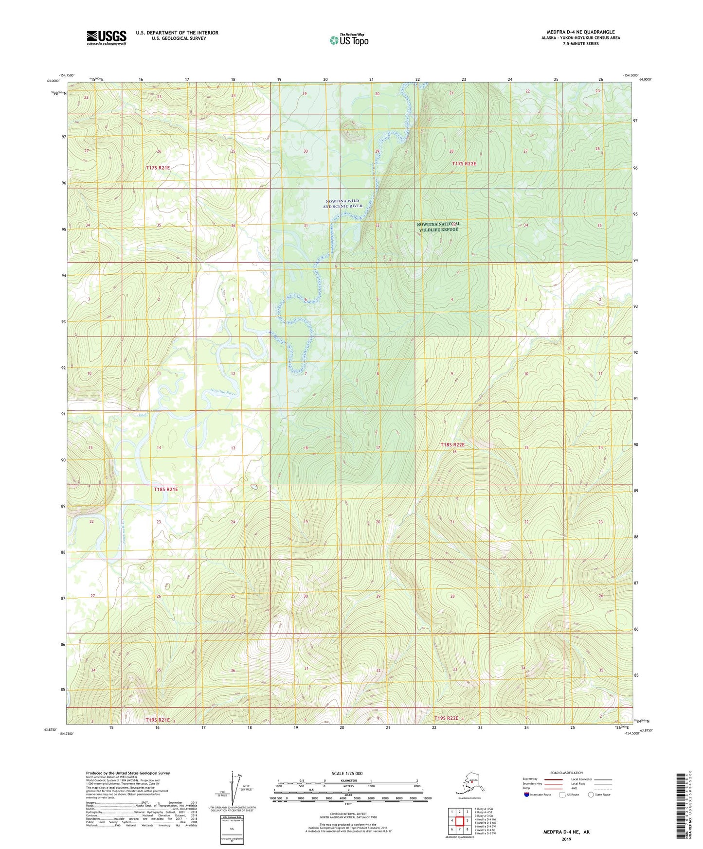 Medfra D-4 NE Alaska US Topo Map Image