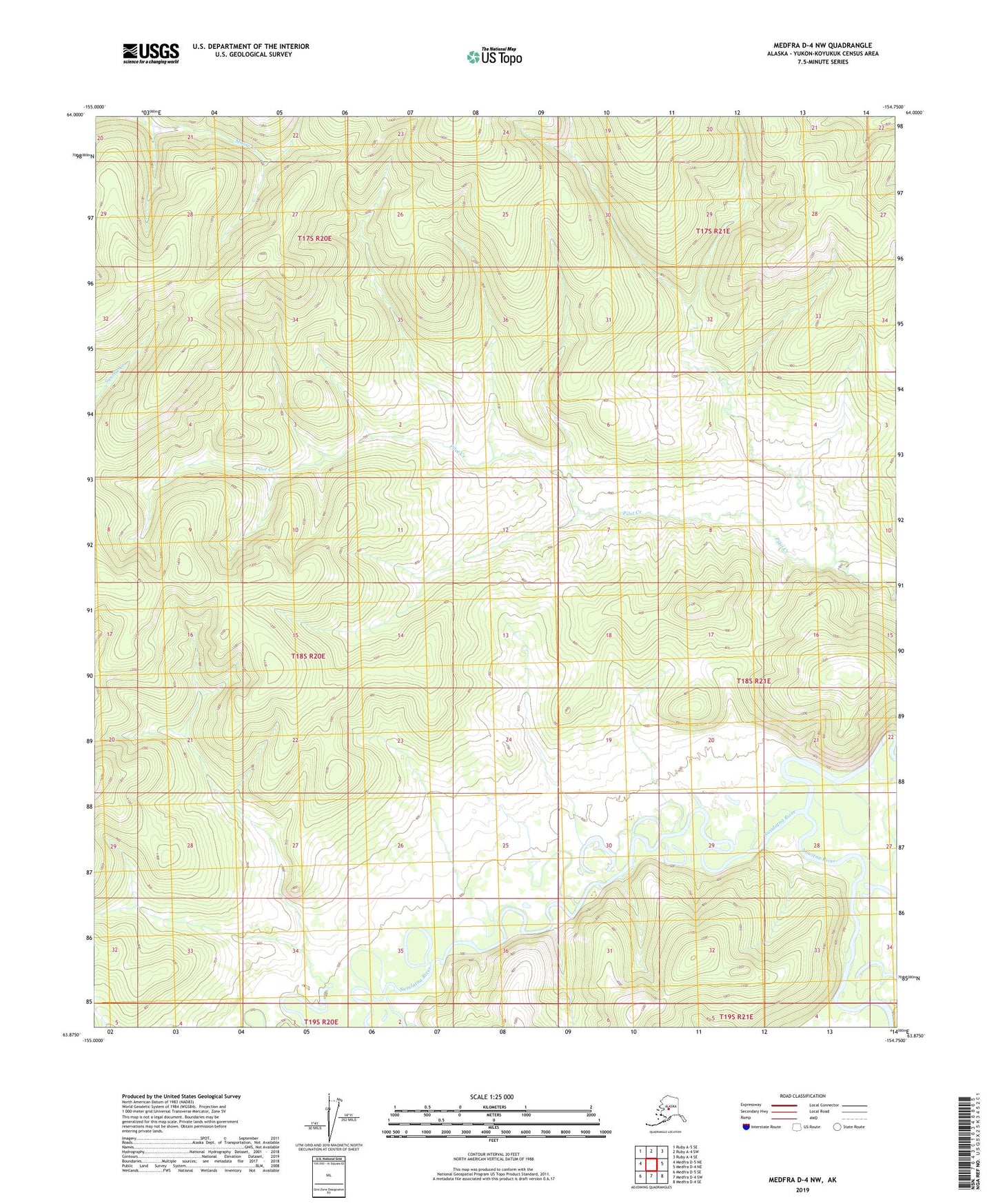 Medfra D-4 NW Alaska US Topo Map Image