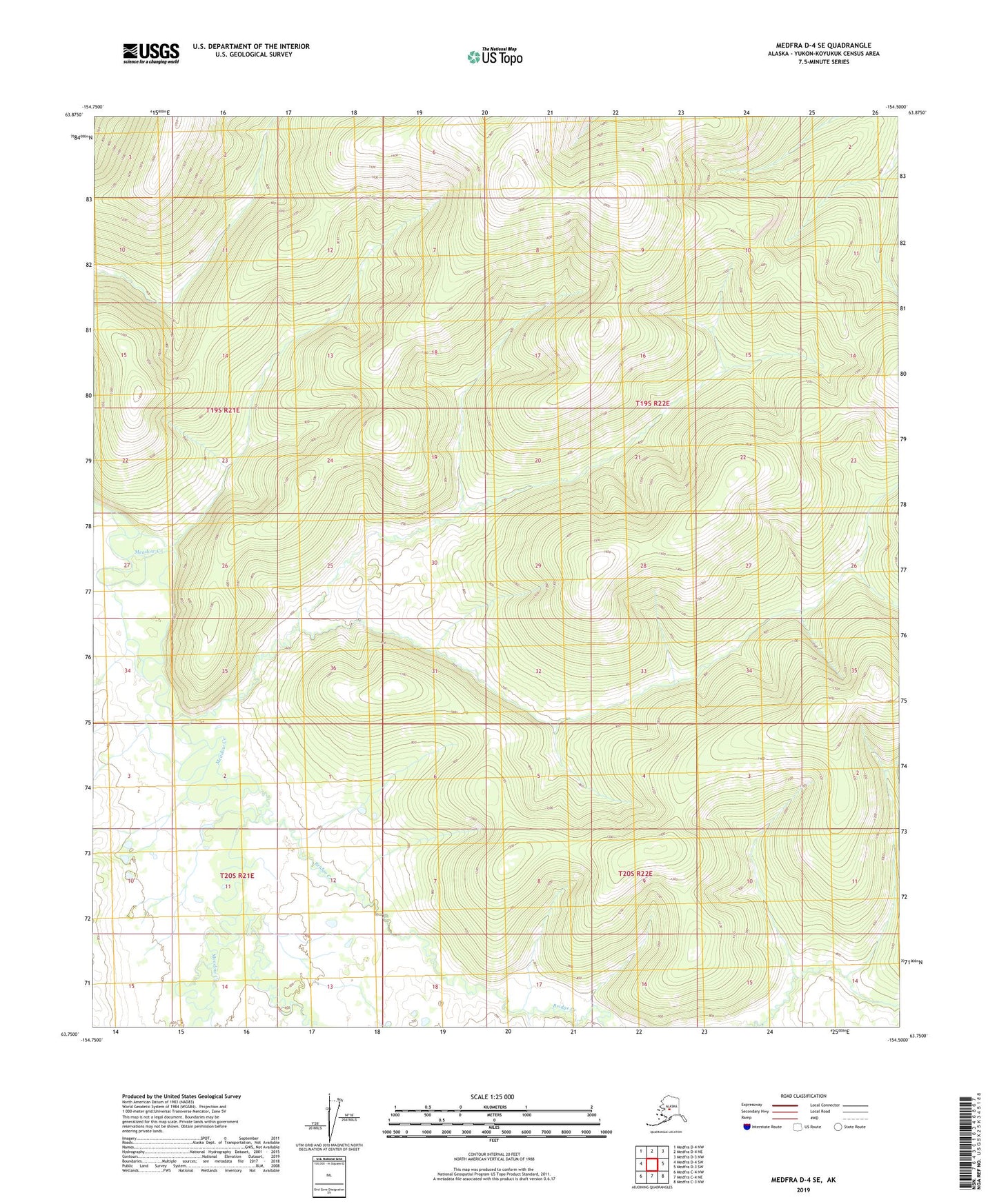 Medfra D-4 SE Alaska US Topo Map Image