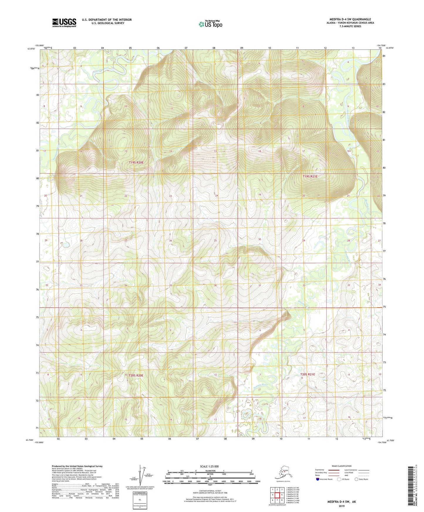 Medfra D-4 SW Alaska US Topo Map Image