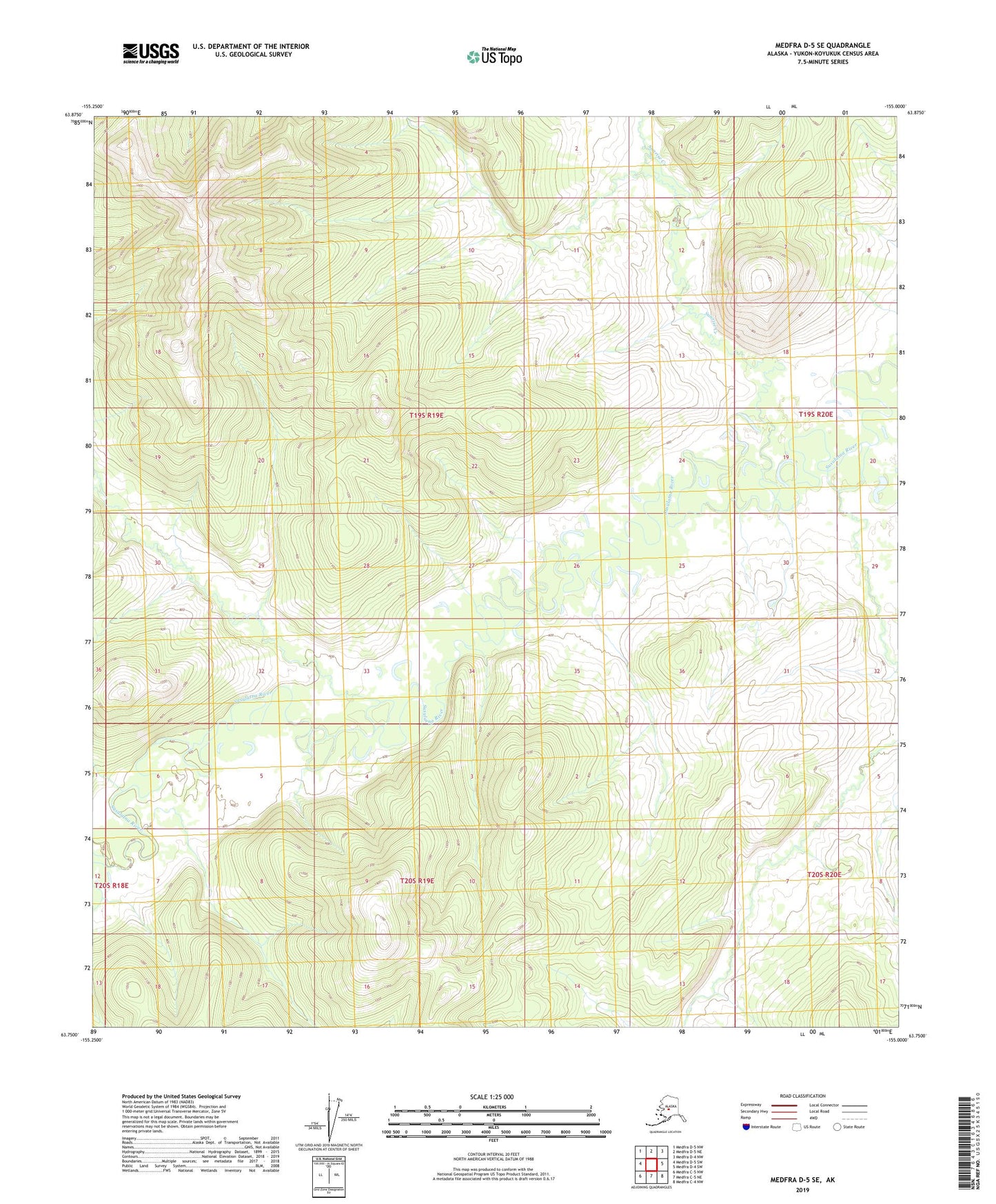 Medfra D-5 SE Alaska US Topo Map Image