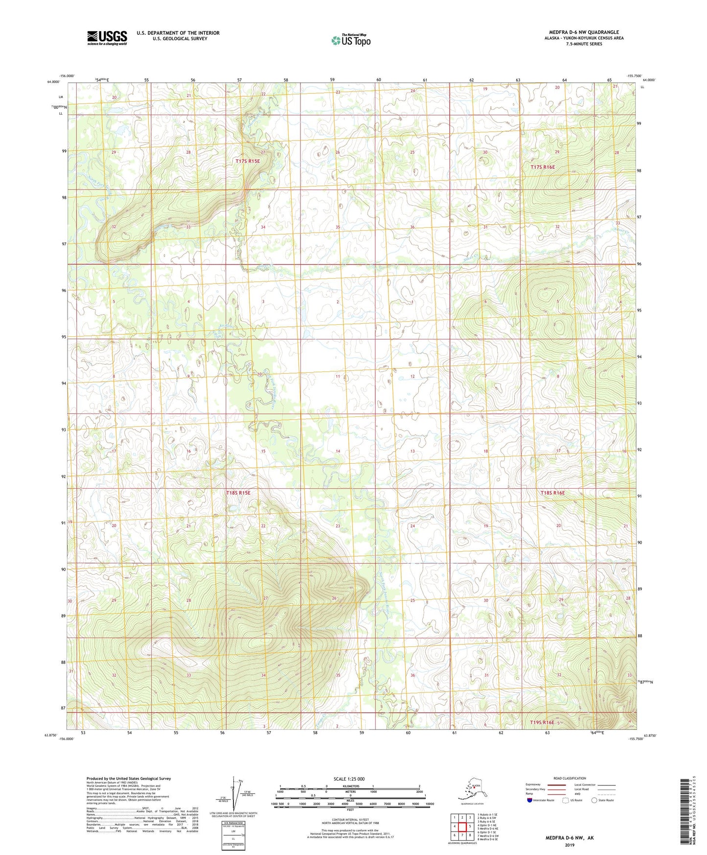 Medfra D-6 NW Alaska US Topo Map Image