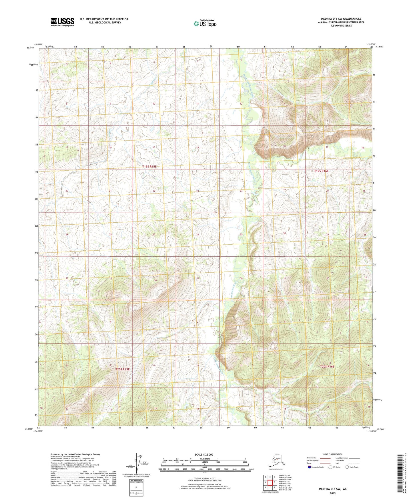 Medfra D-6 SW Alaska US Topo Map Image