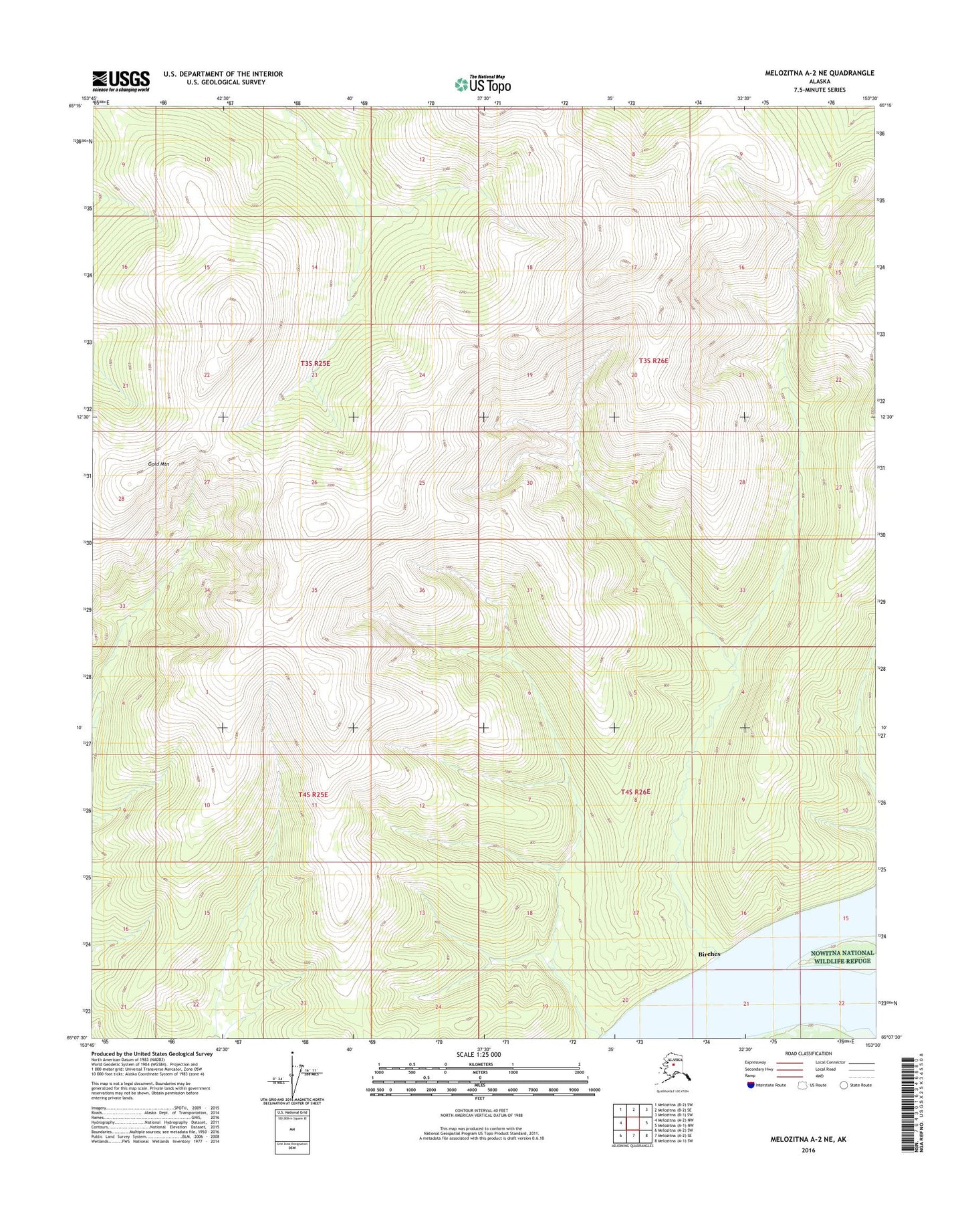 Melozitna A-2 NE Alaska US Topo Map Image