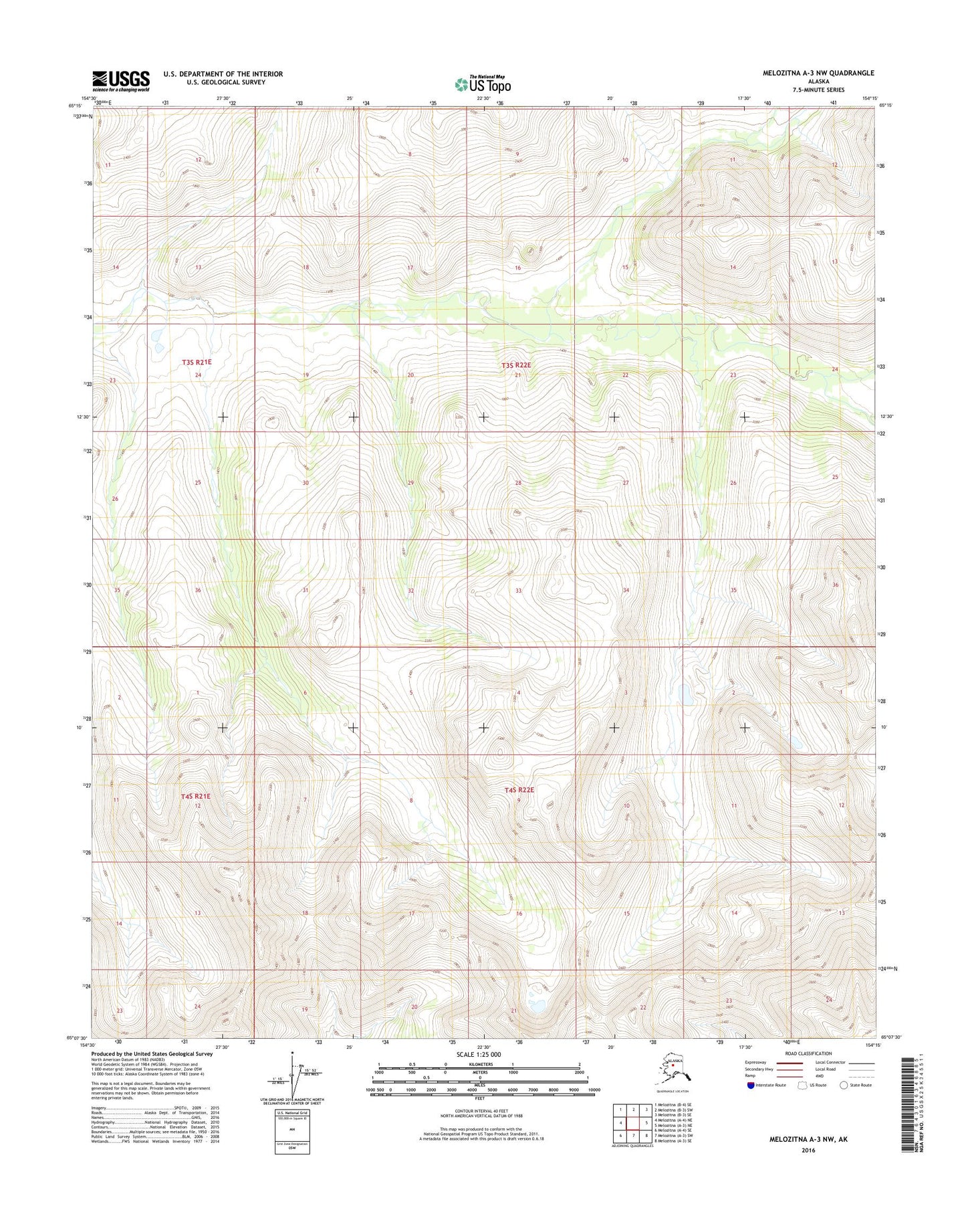 Melozitna A-3 NW Alaska US Topo Map Image