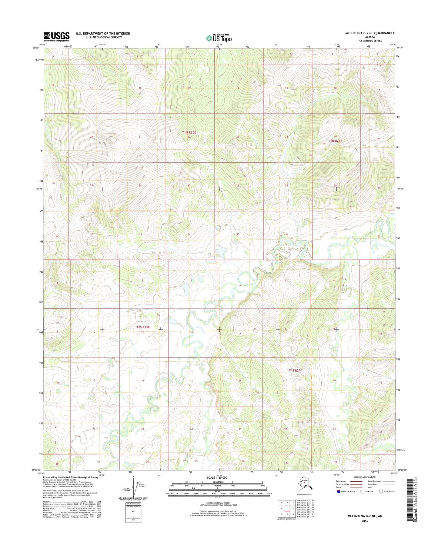 Melozitna B-2 NE Alaska US Topo Map Image