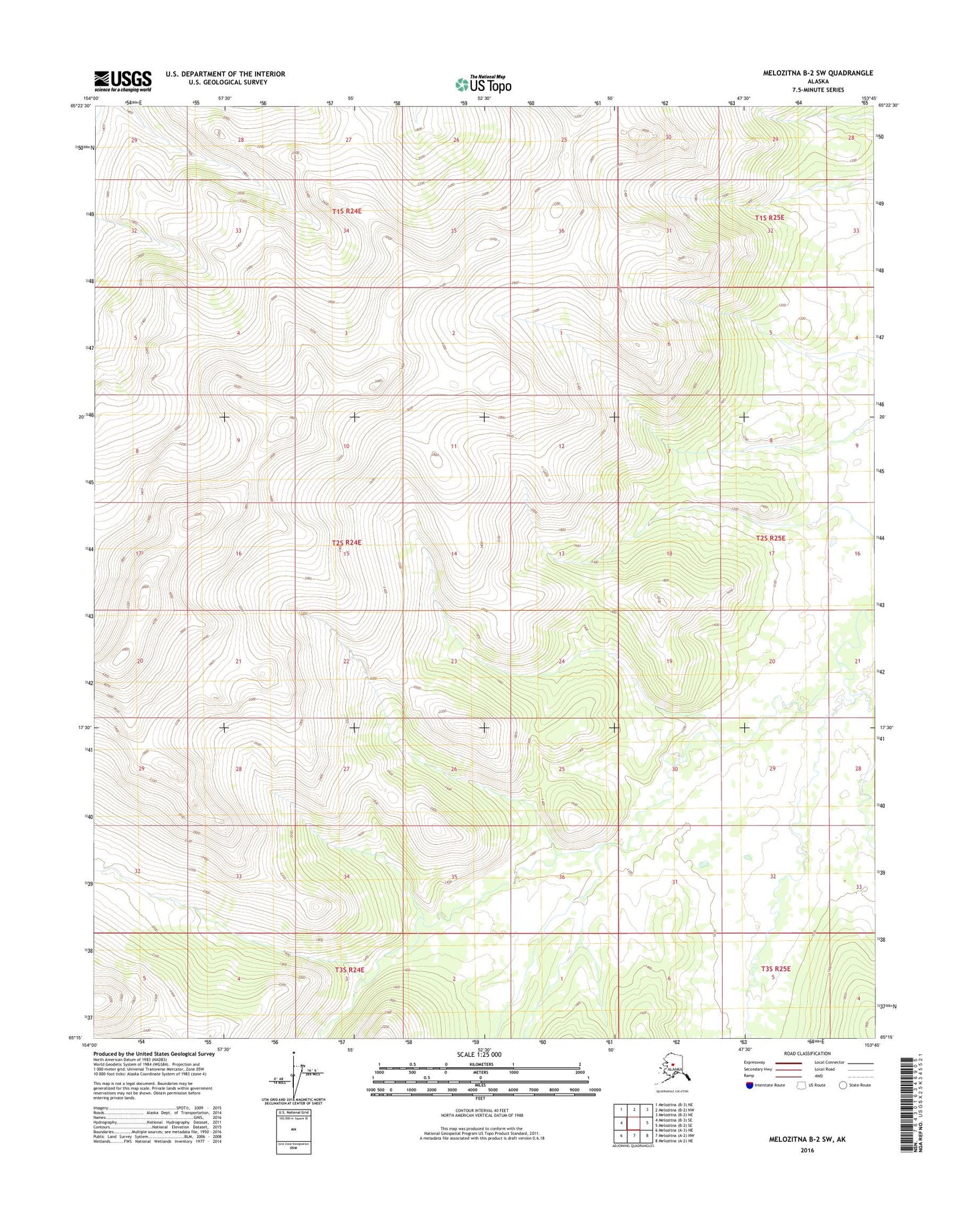 Melozitna B-2 SW Alaska US Topo Map Image