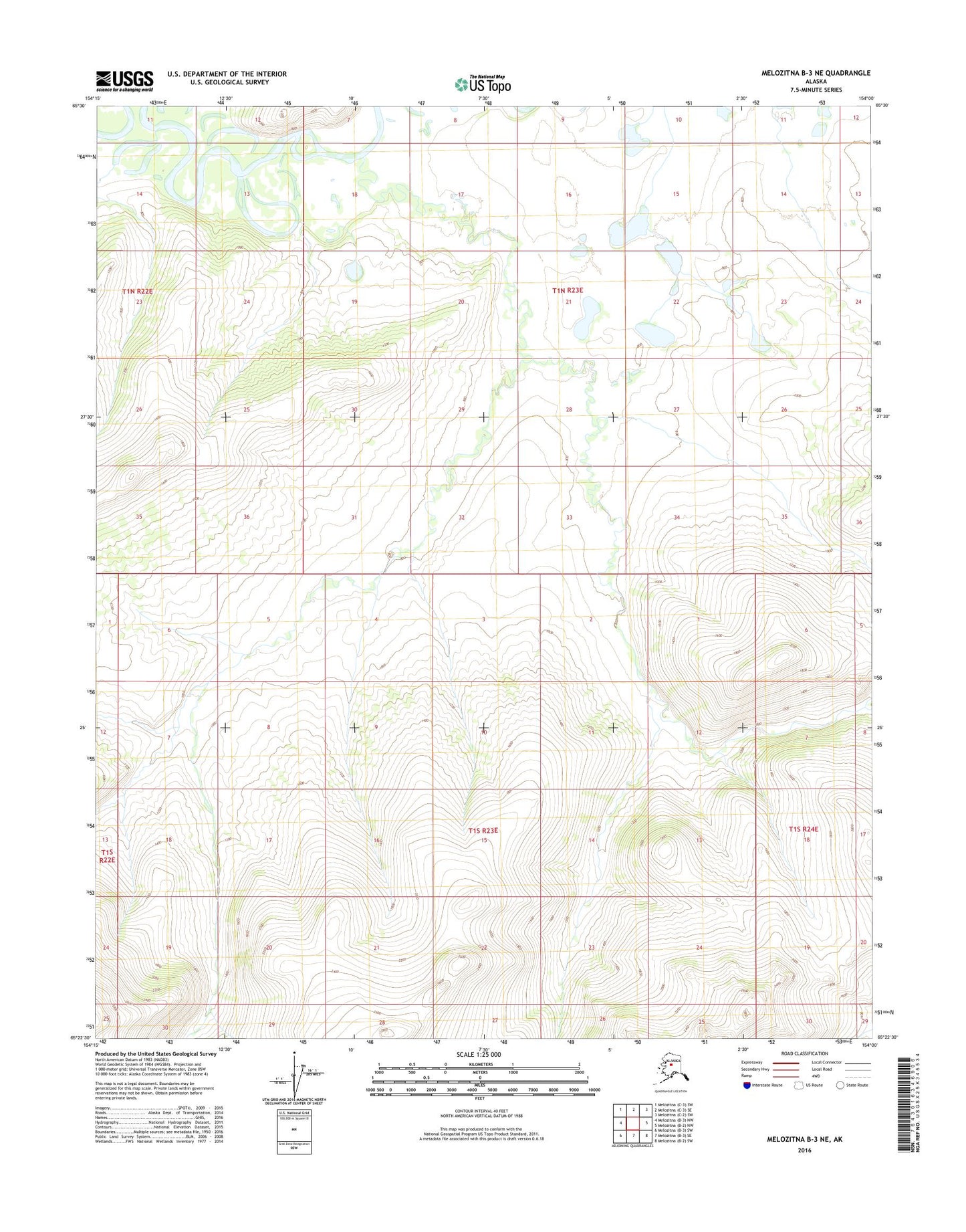 Melozitna B-3 NE Alaska US Topo Map Image
