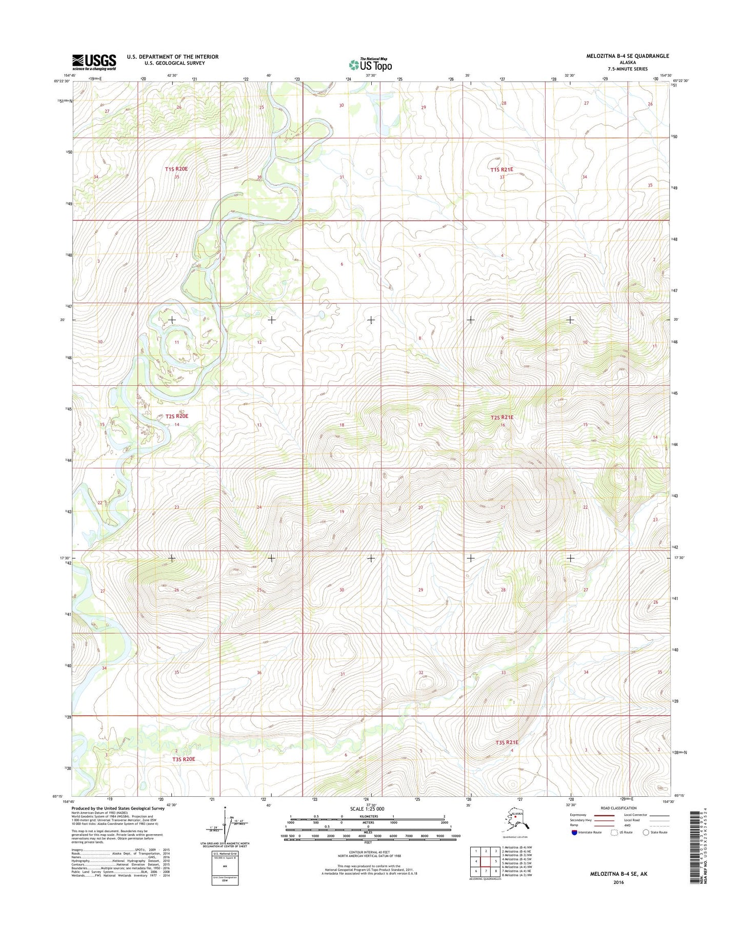 Melozitna B-4 SE Alaska US Topo Map Image