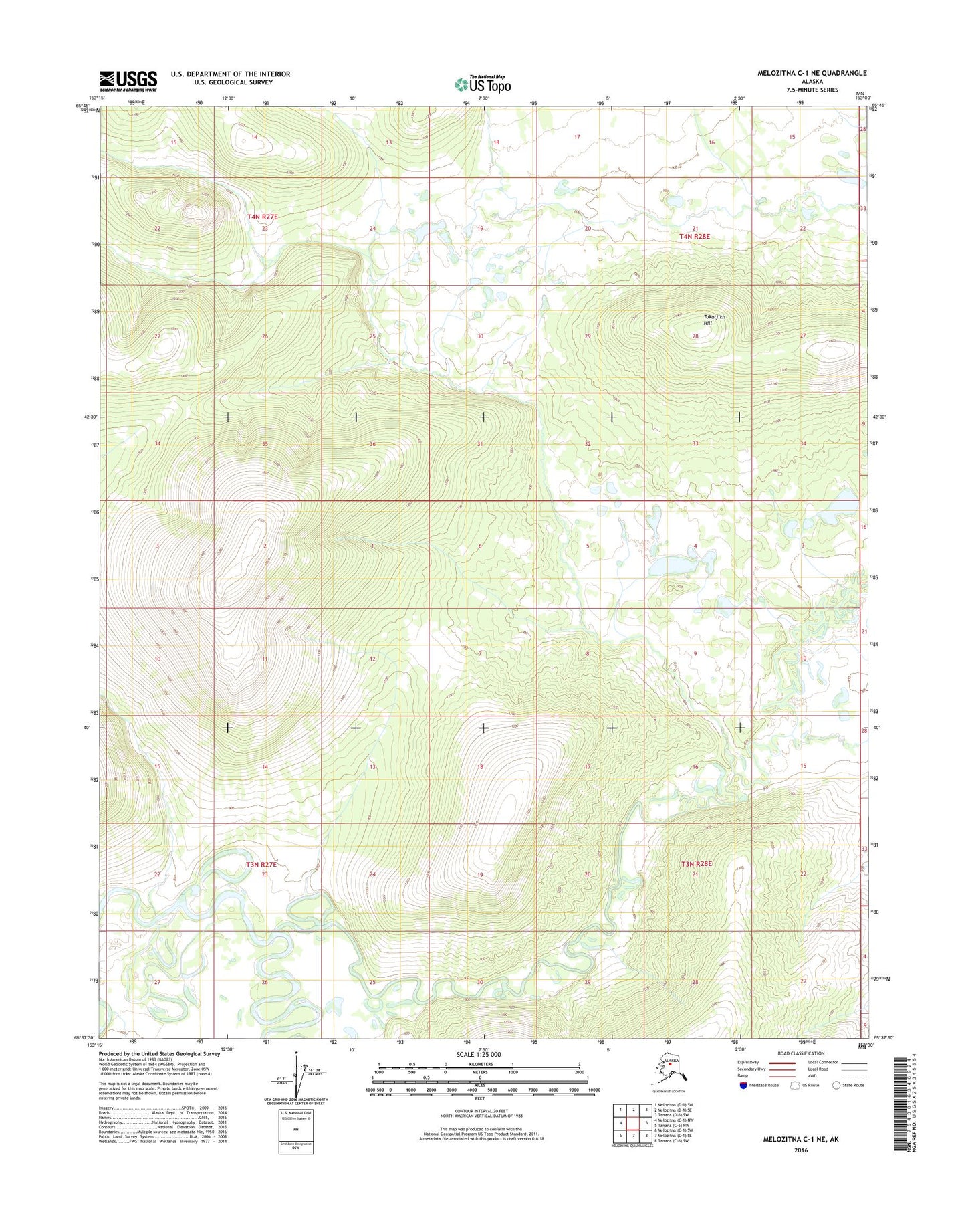 Melozitna C-1 NE Alaska US Topo Map Image