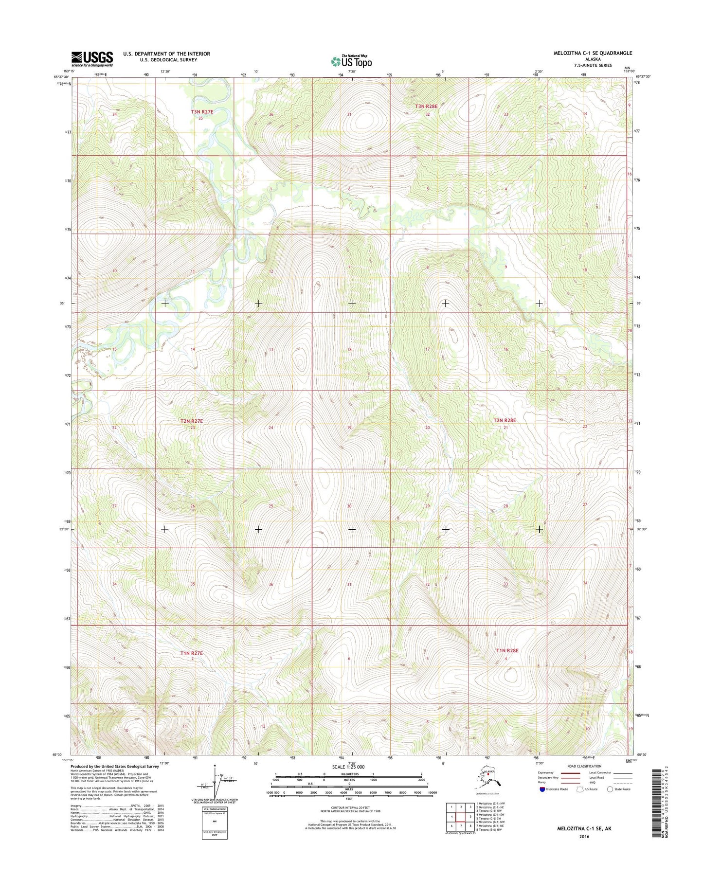 Melozitna C-1 SE Alaska US Topo Map Image