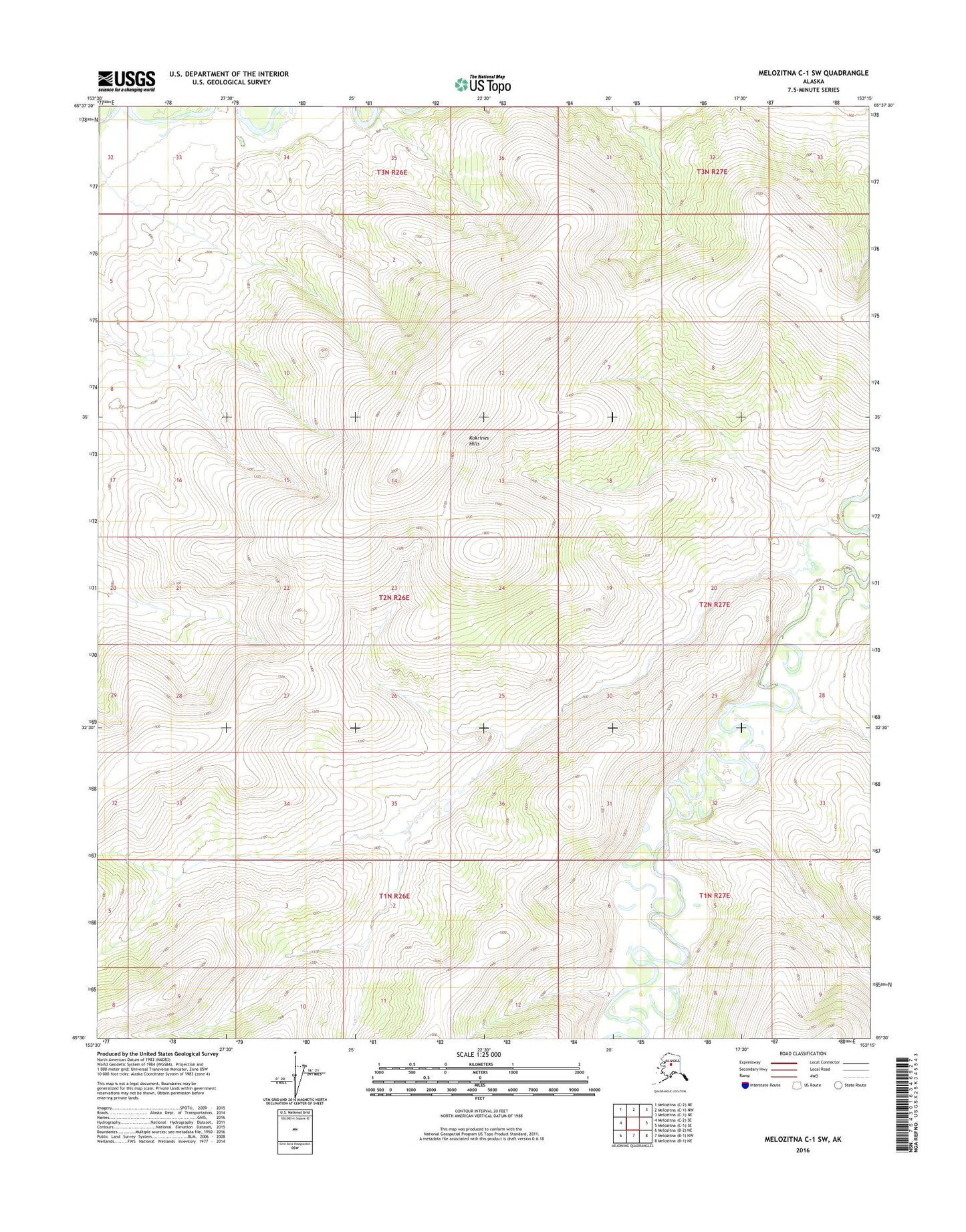 Melozitna C-1 SW Alaska US Topo Map Image