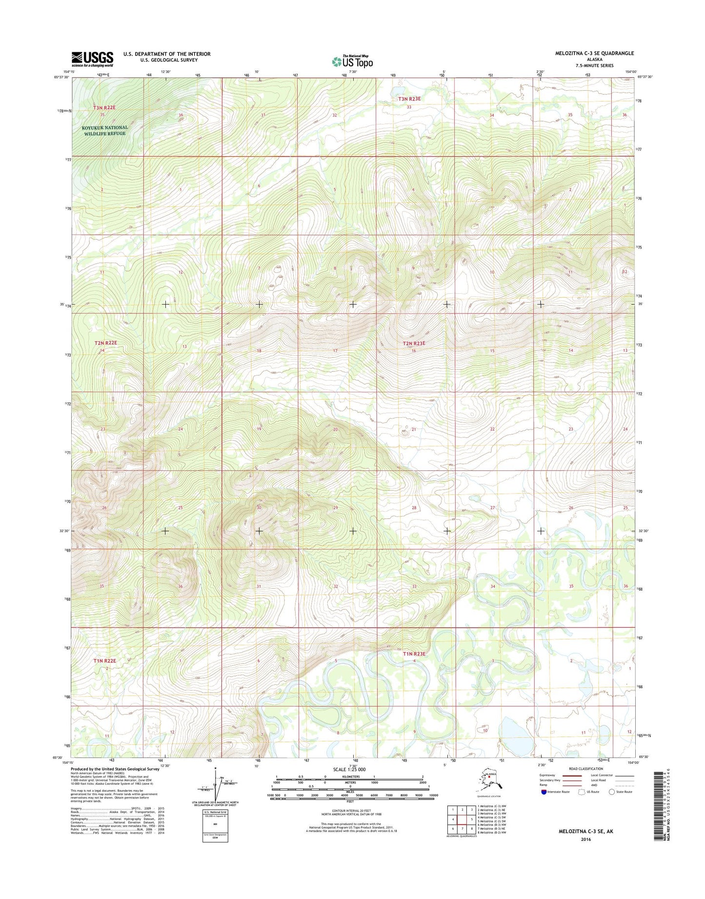 Melozitna C-3 SE Alaska US Topo Map Image