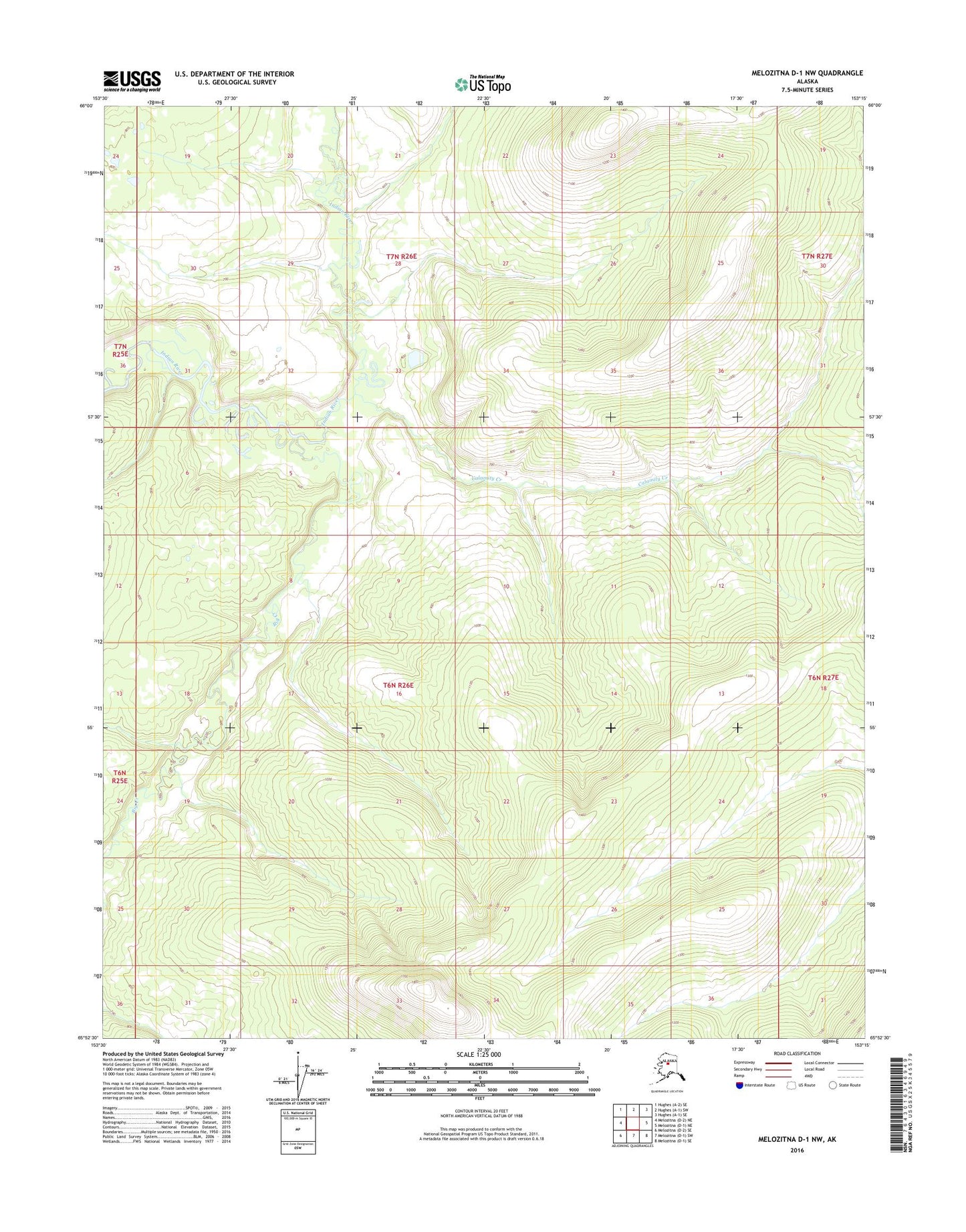Melozitna D-1 NW Alaska US Topo Map Image