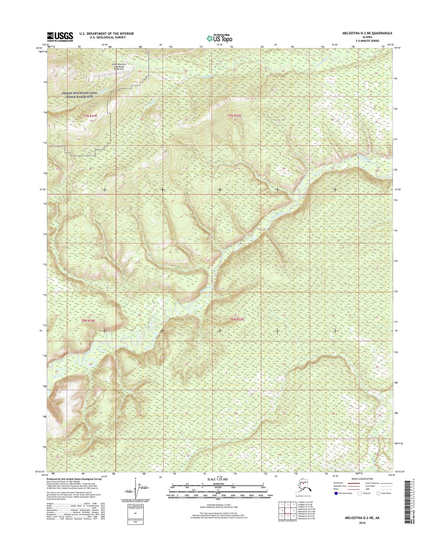 Melozitna D-2 NE Alaska US Topo Map Image