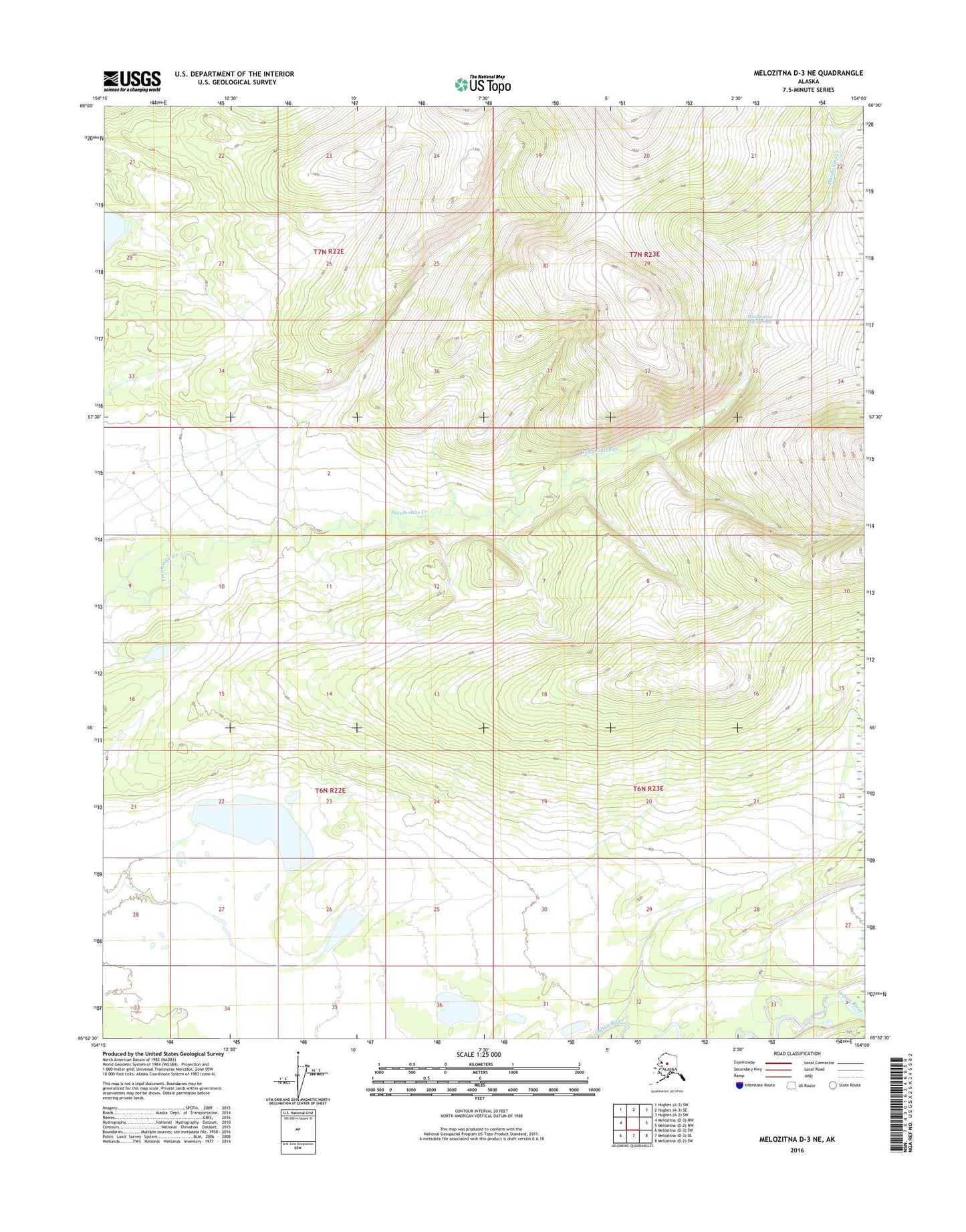 Melozitna D-3 NE Alaska US Topo Map Image