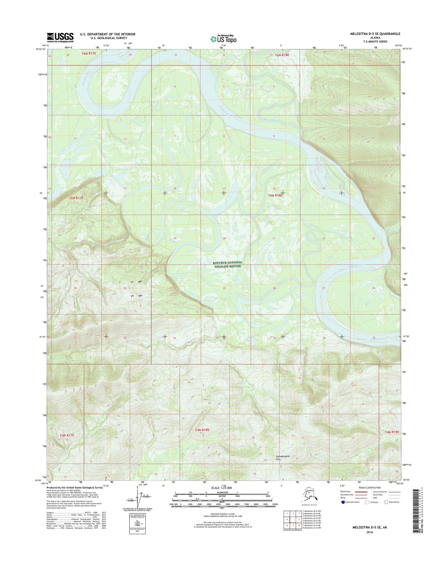 Melozitna D-5 SE Alaska US Topo Map Image