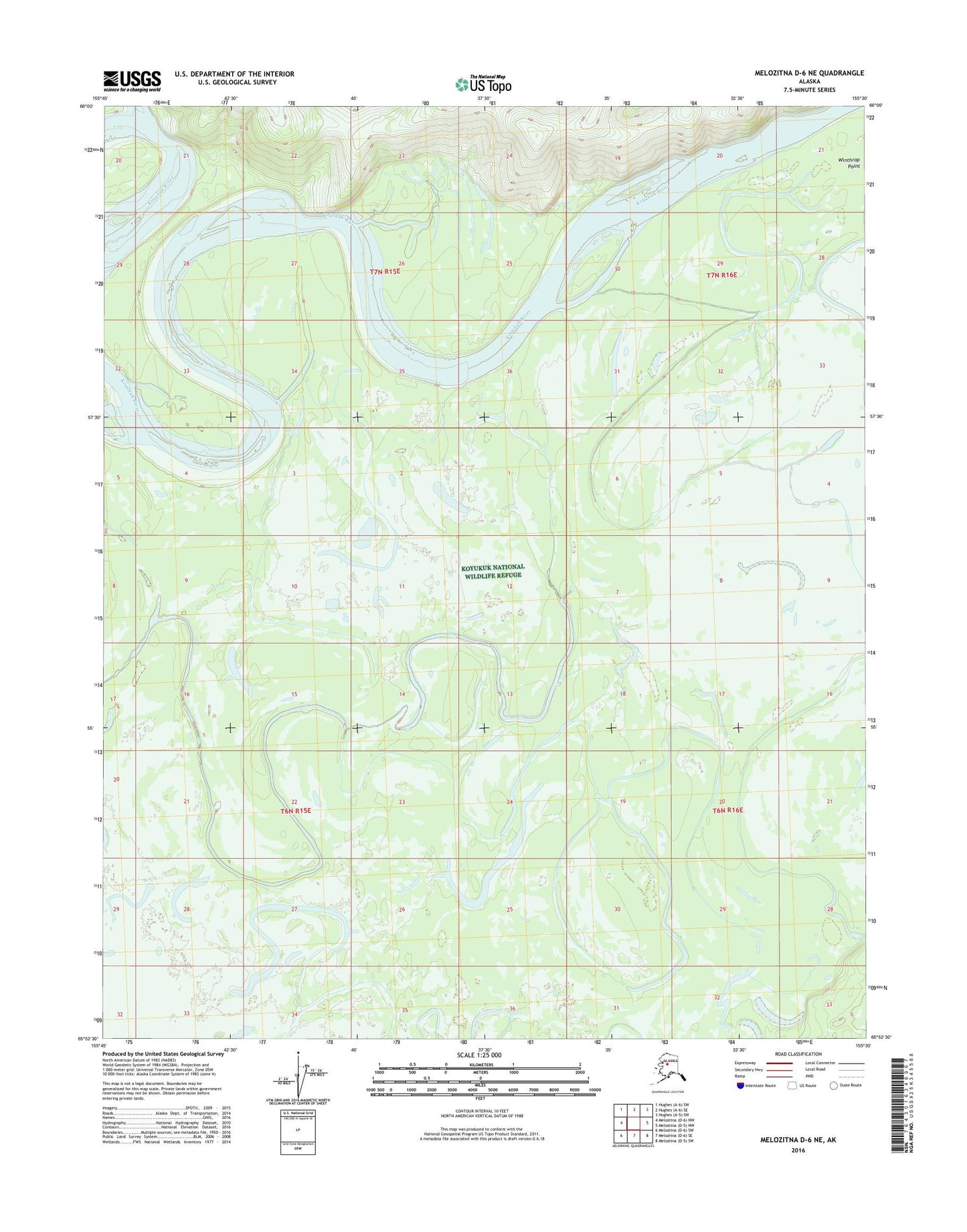 Melozitna D-6 NE Alaska US Topo Map Image