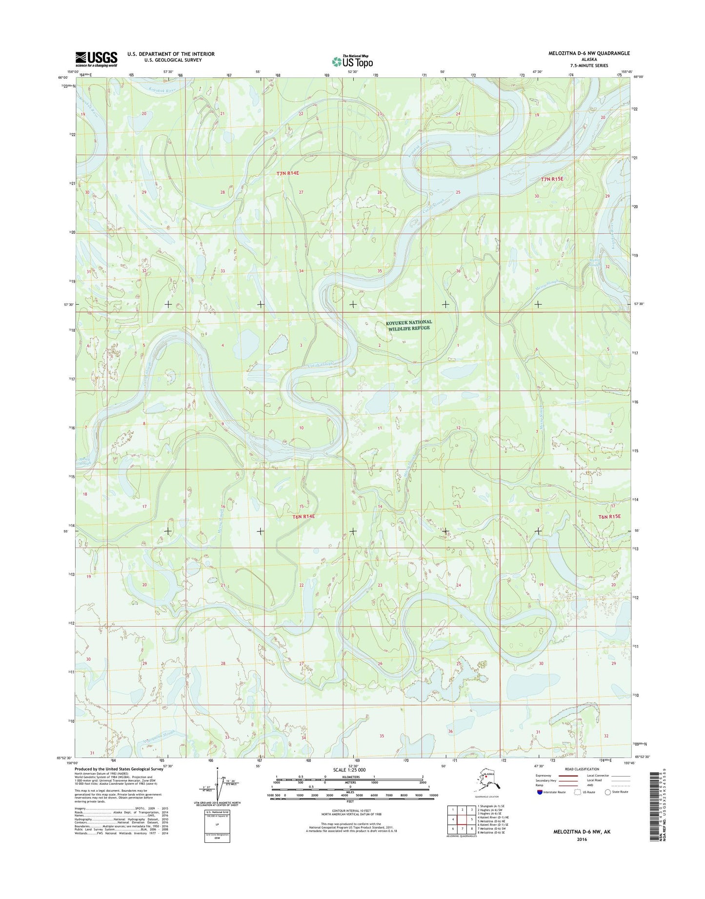 Melozitna D-6 NW Alaska US Topo Map Image