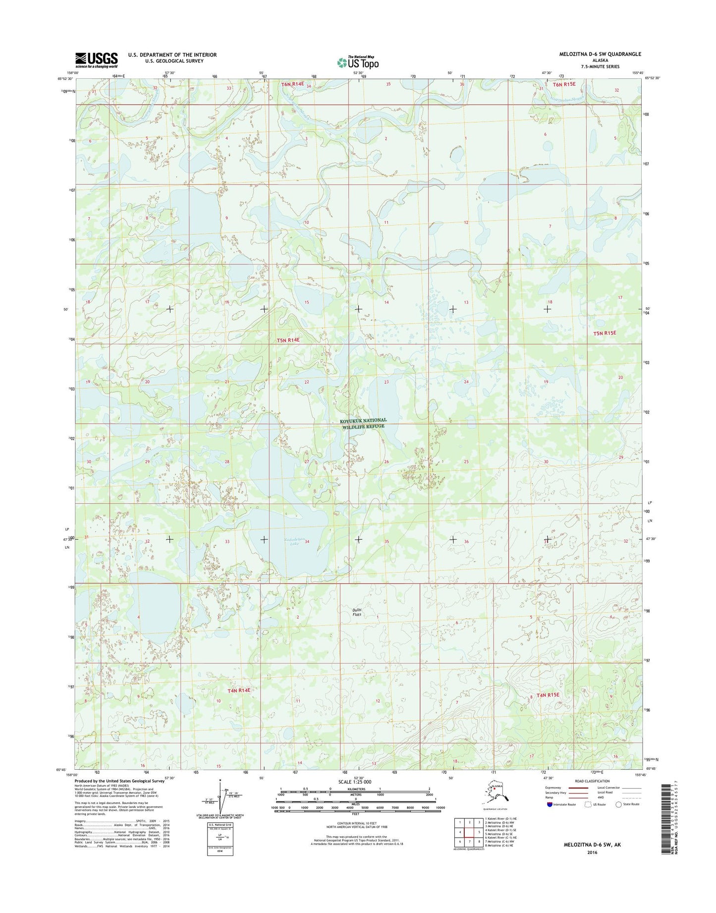 Melozitna D-6 SW Alaska US Topo Map Image