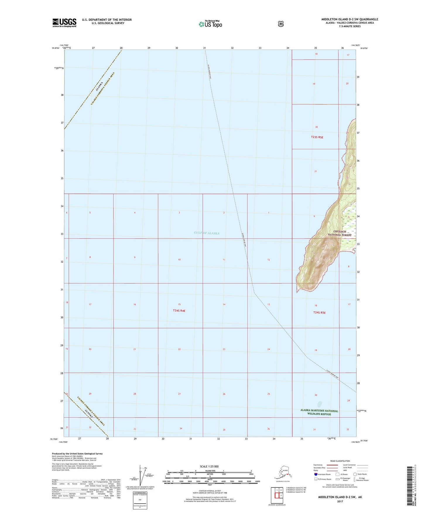 Middleton Island D-2 SW Alaska US Topo Map Image