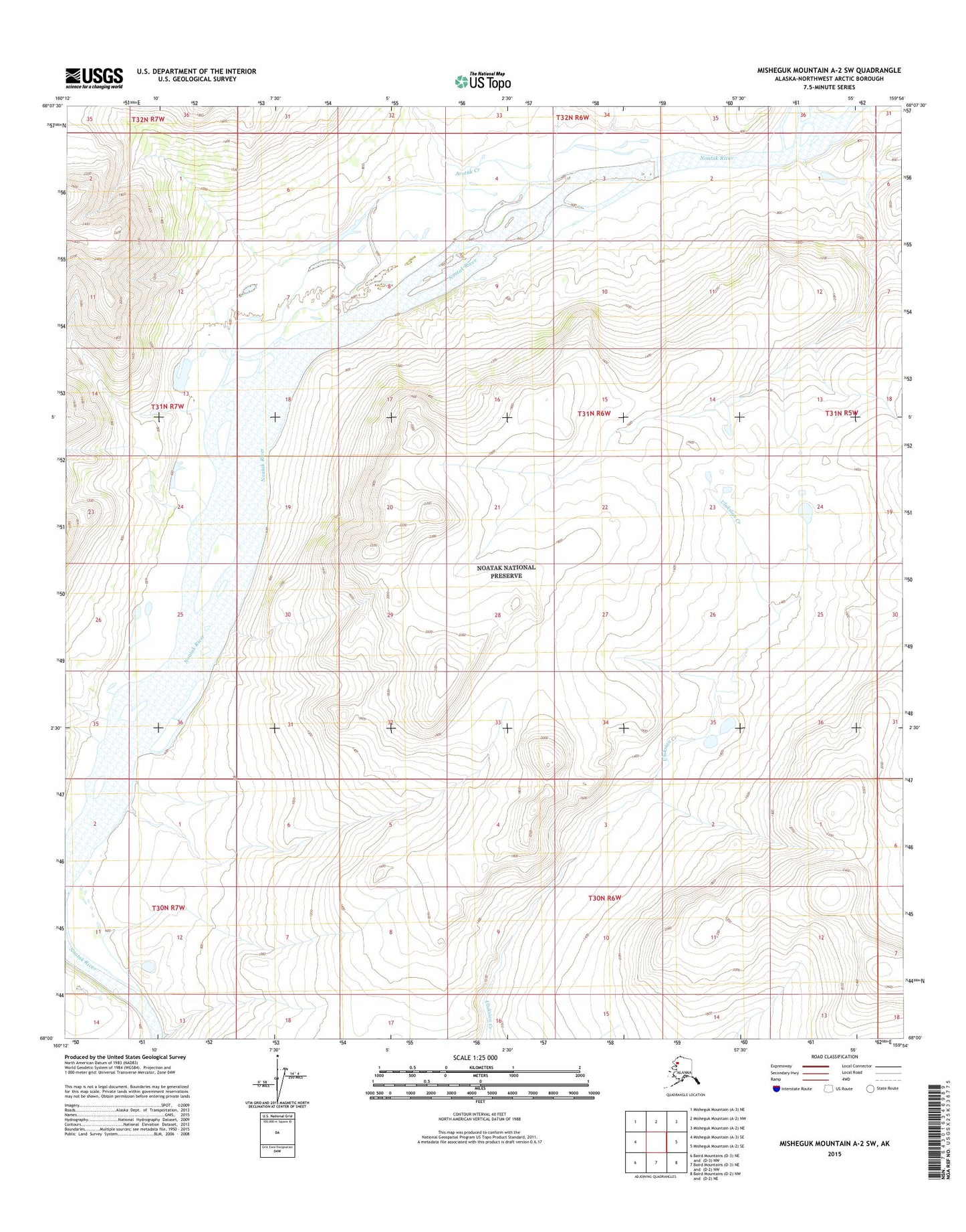 Misheguk Mountain A-2 SW Alaska US Topo Map Image